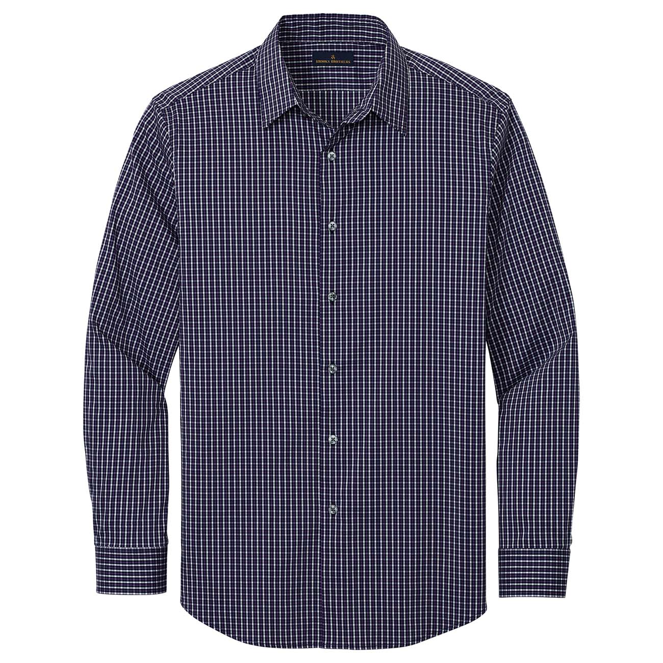 Deep Black Check Shirt - Brooks Brothers - Lightweight Comfort