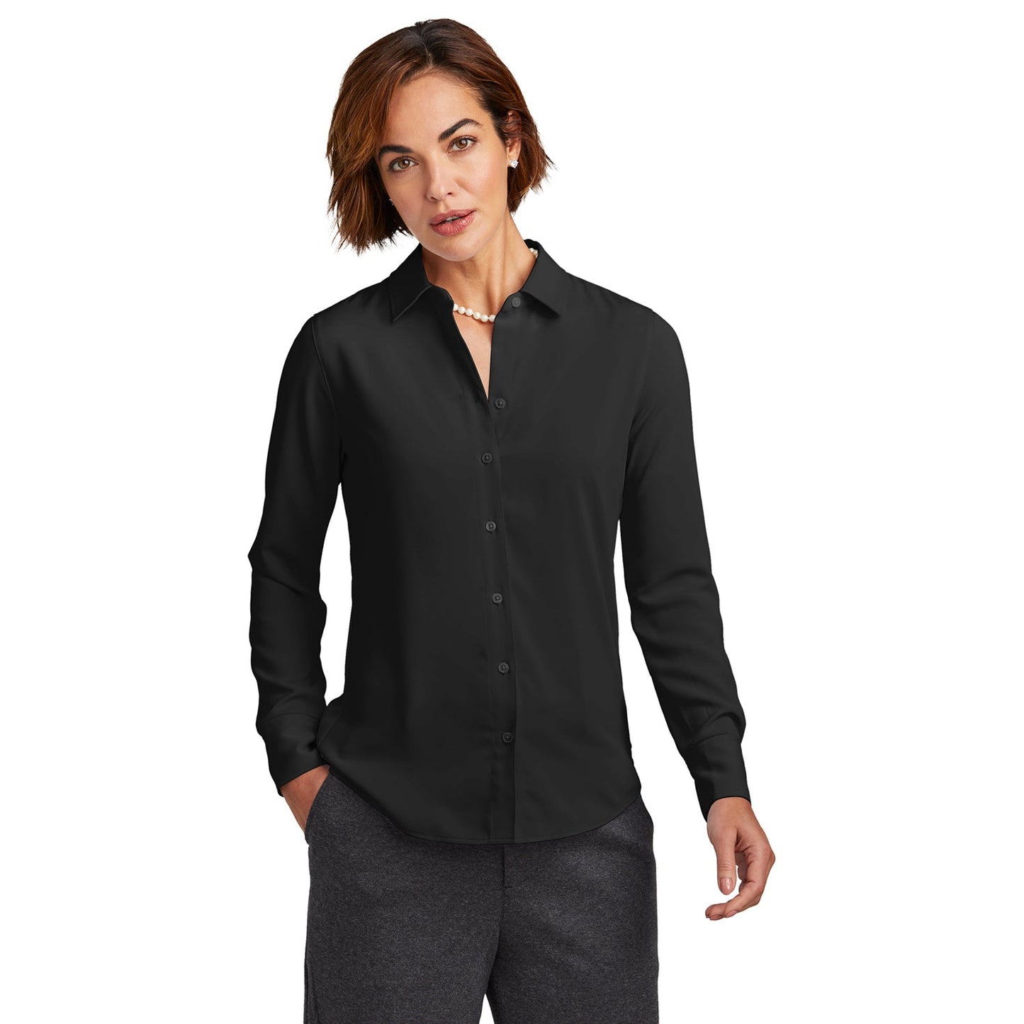 Deep Black Blouses - Brooks Brothers - Elegant Satin