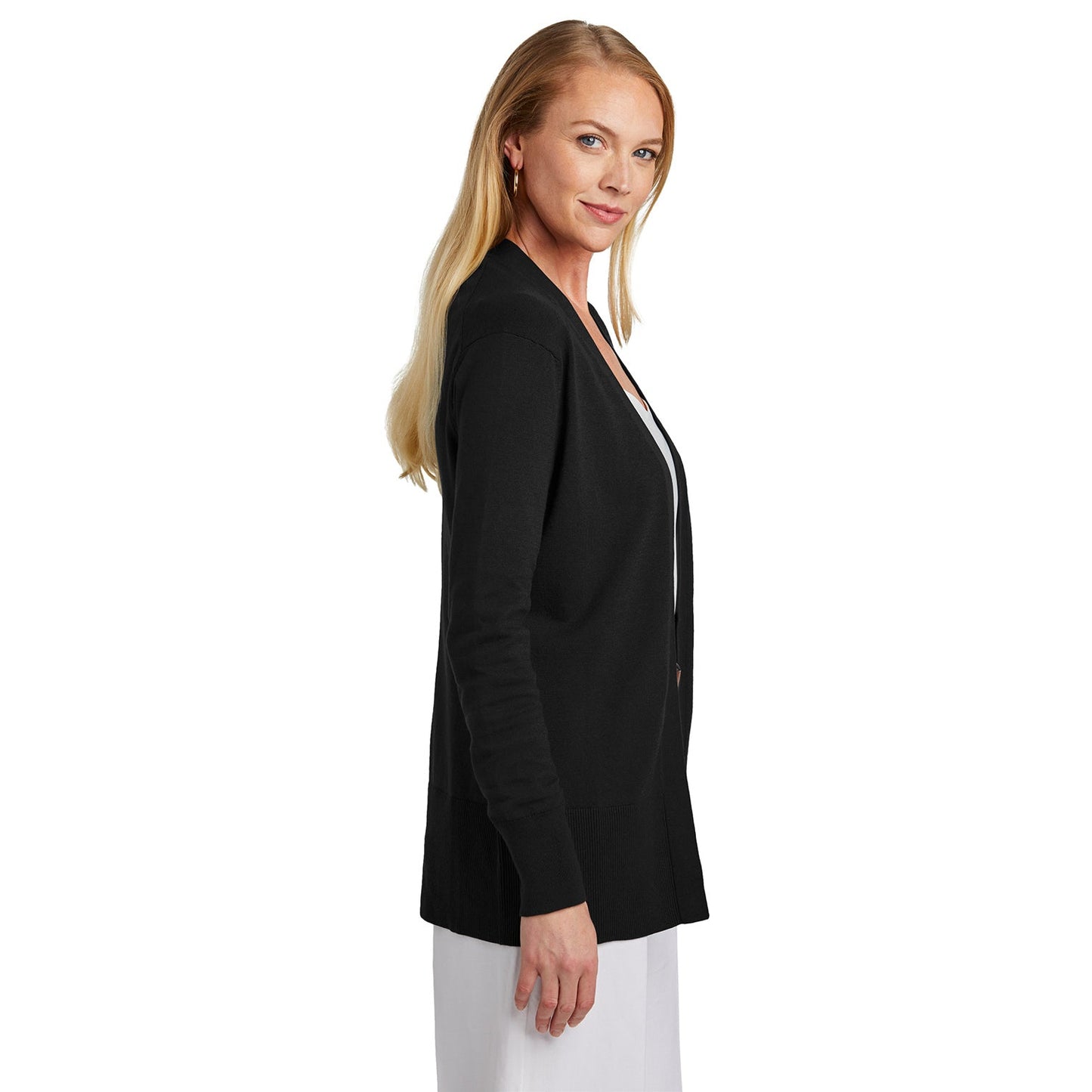 Deep Black Cardigan - Brooks Brothers - Cotton Stretch