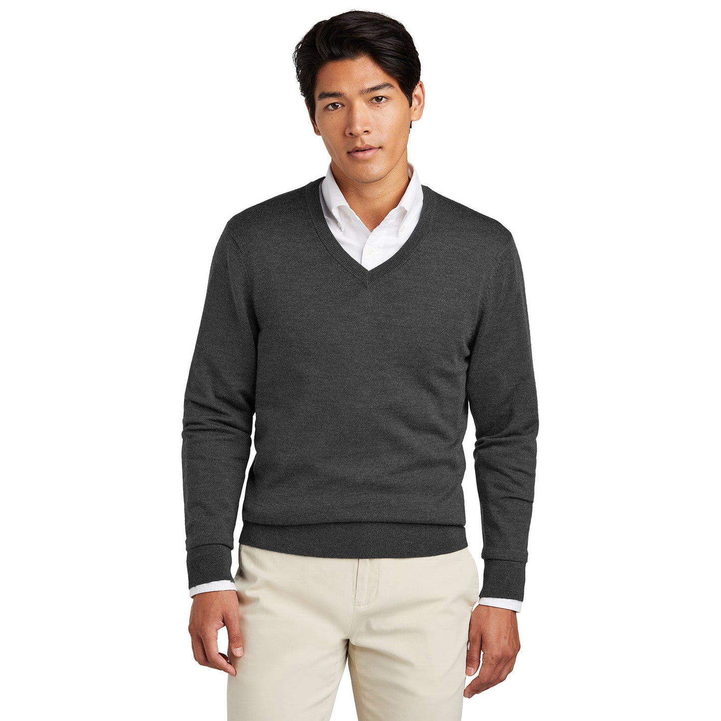 Deep Black Sweater - Brooks Brothers - Washable Merino V-Neck