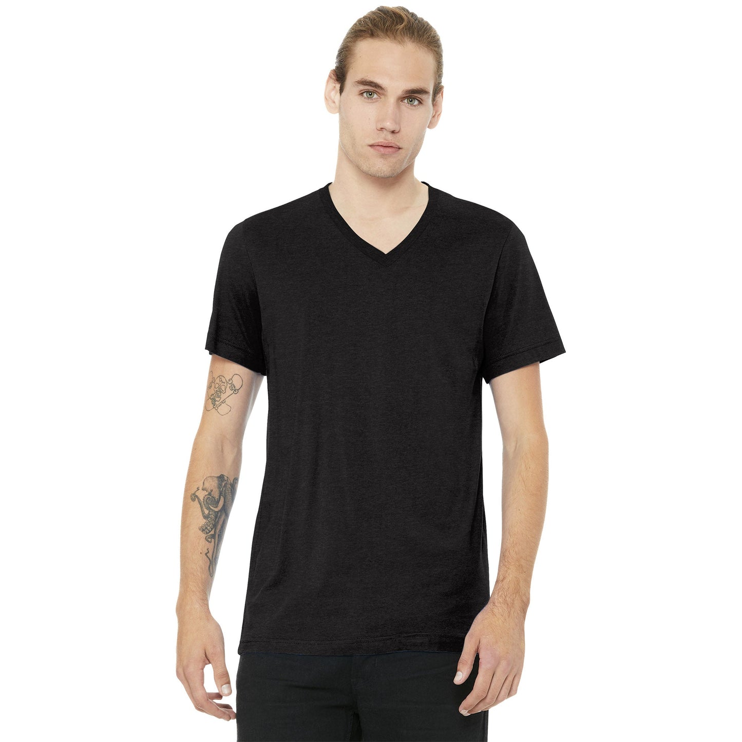 Black Heather T-Shirt - Bella + Canvas - Soft Cotton Blend