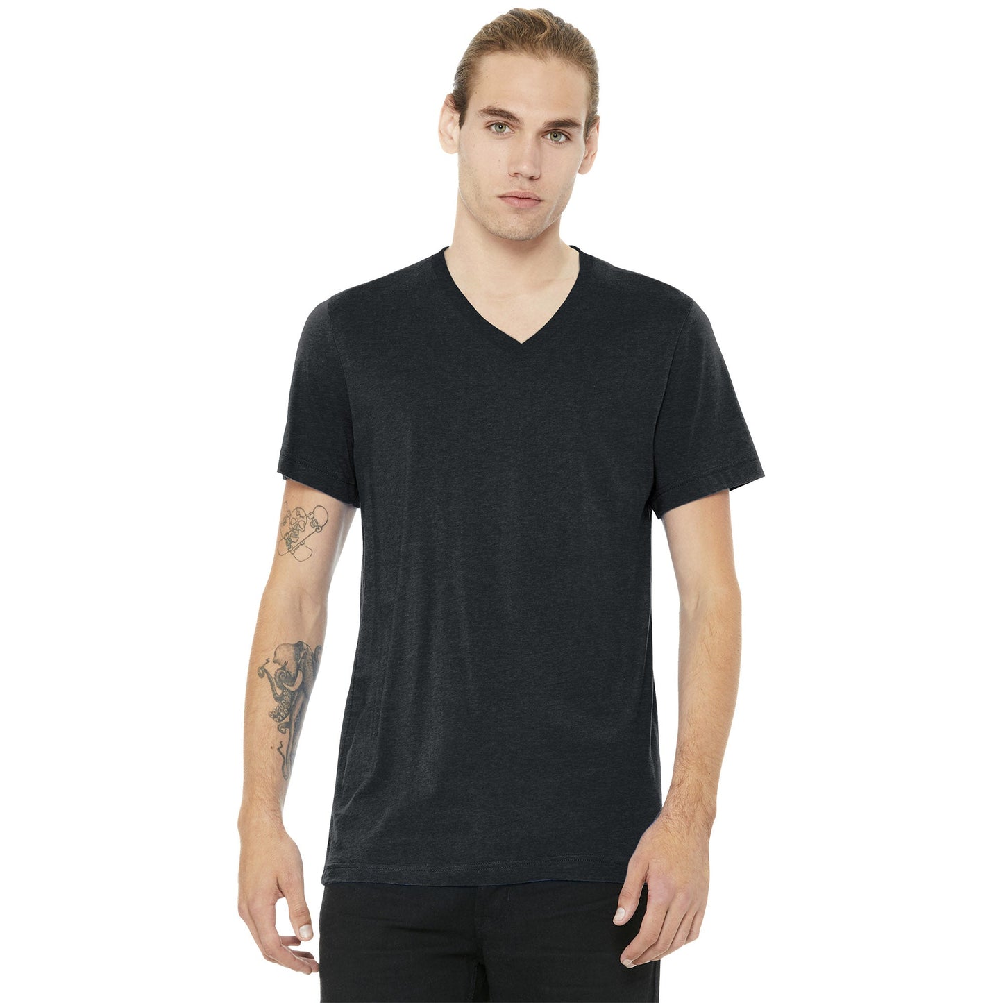 Black Heather T-Shirt - Bella + Canvas - Soft Cotton Blend