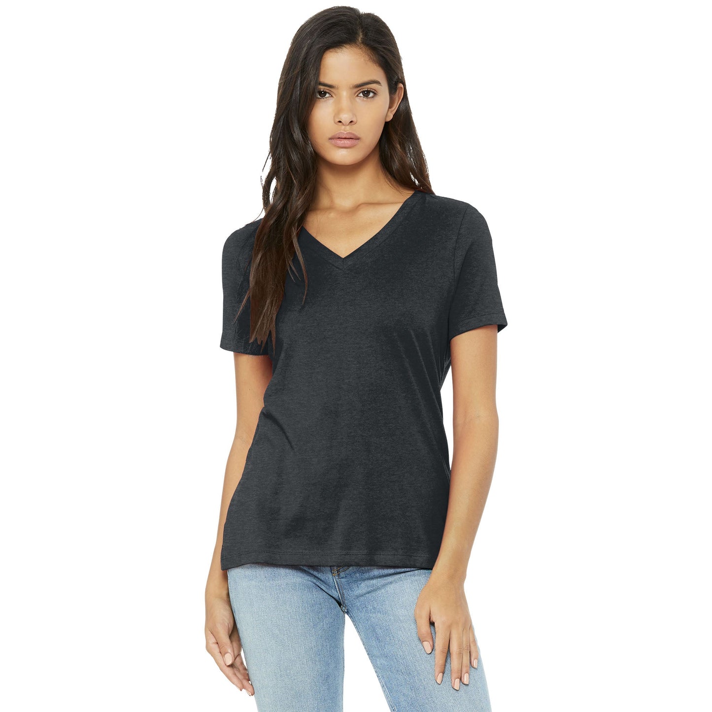 Black Heather T-Shirt - Bella + Canvas - Relaxed Fit