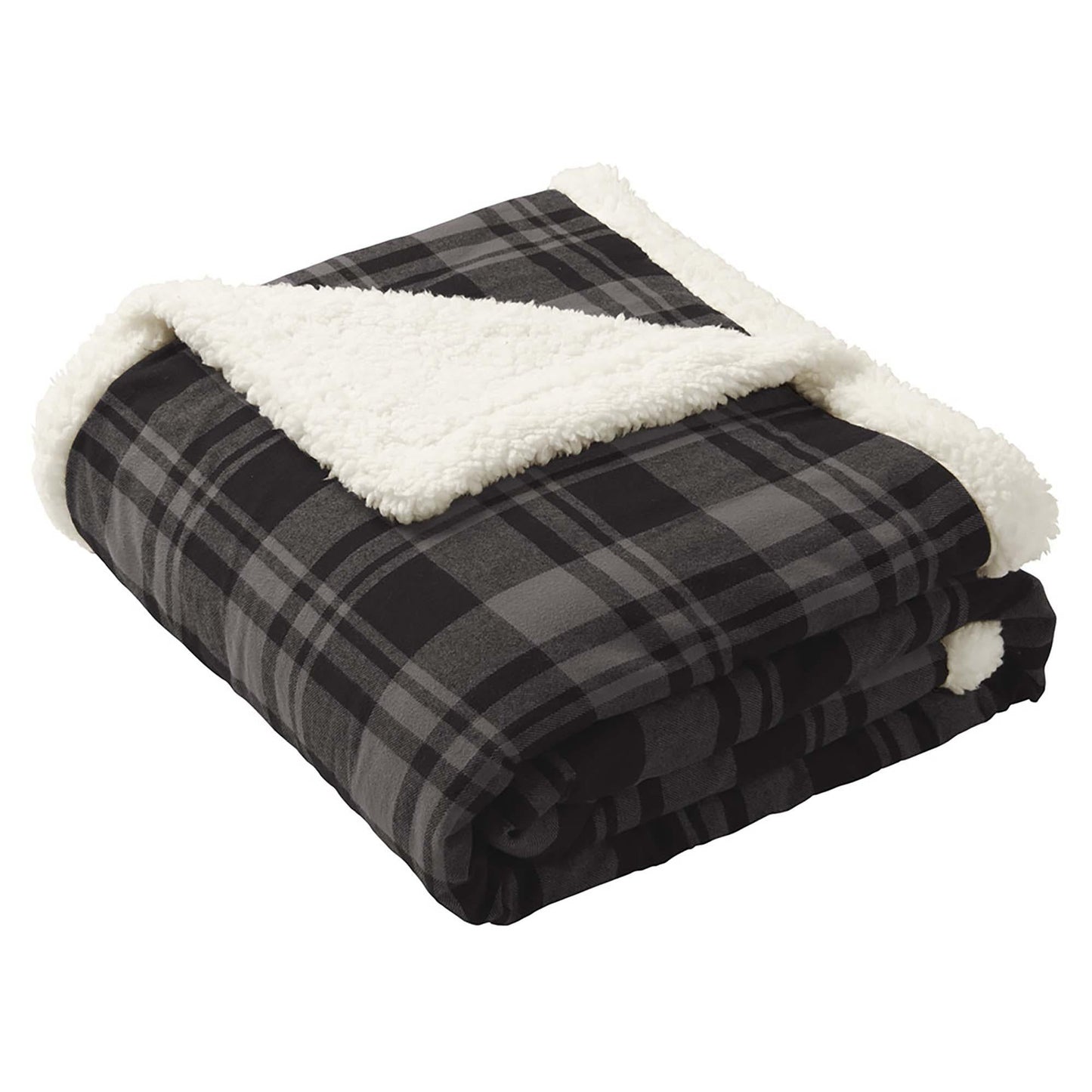 Black Cozy Plaid Blanket - Port Authority - Soft Flannel