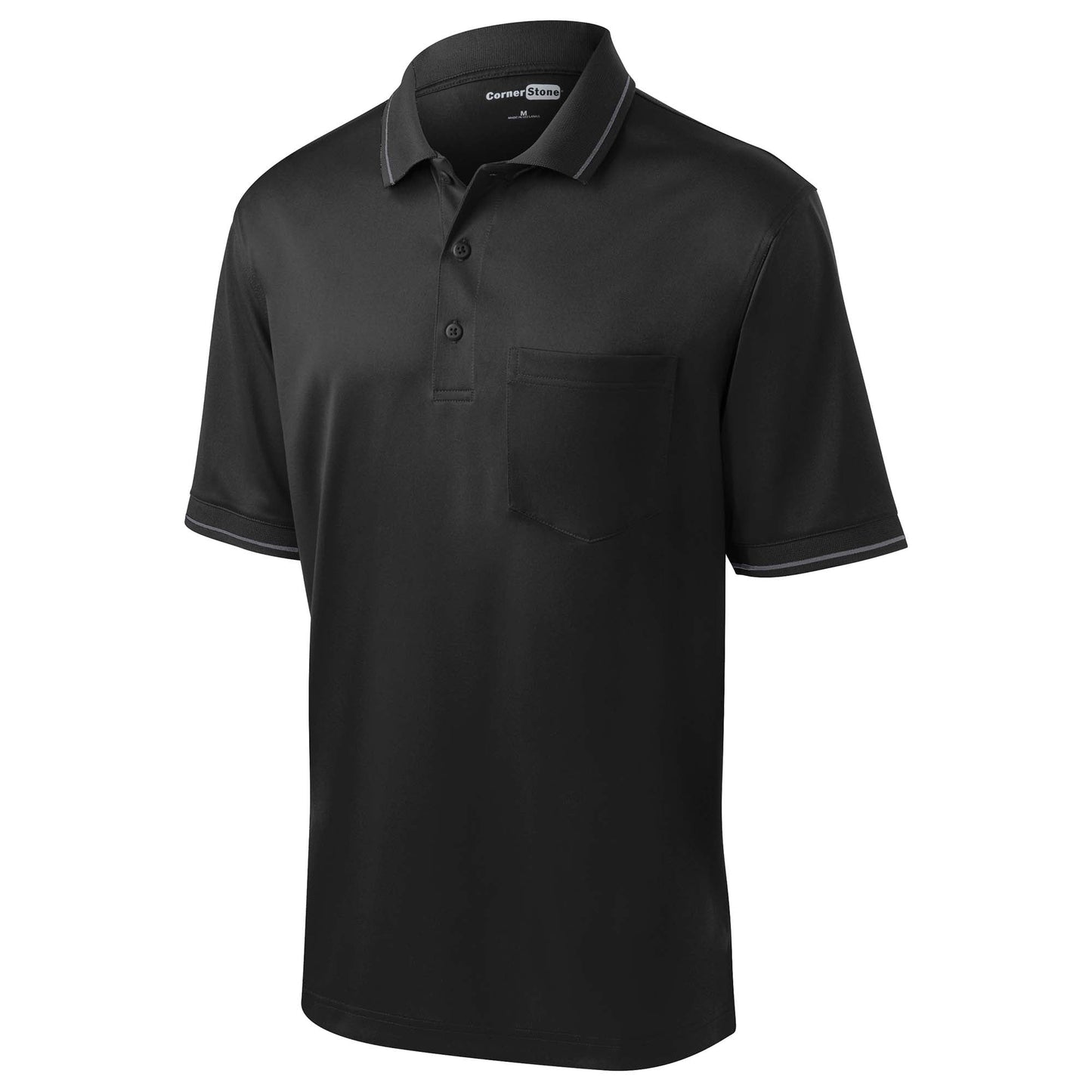 Black/Smoke Grey Polo Shirt - Cornerstone - Snag-Proof