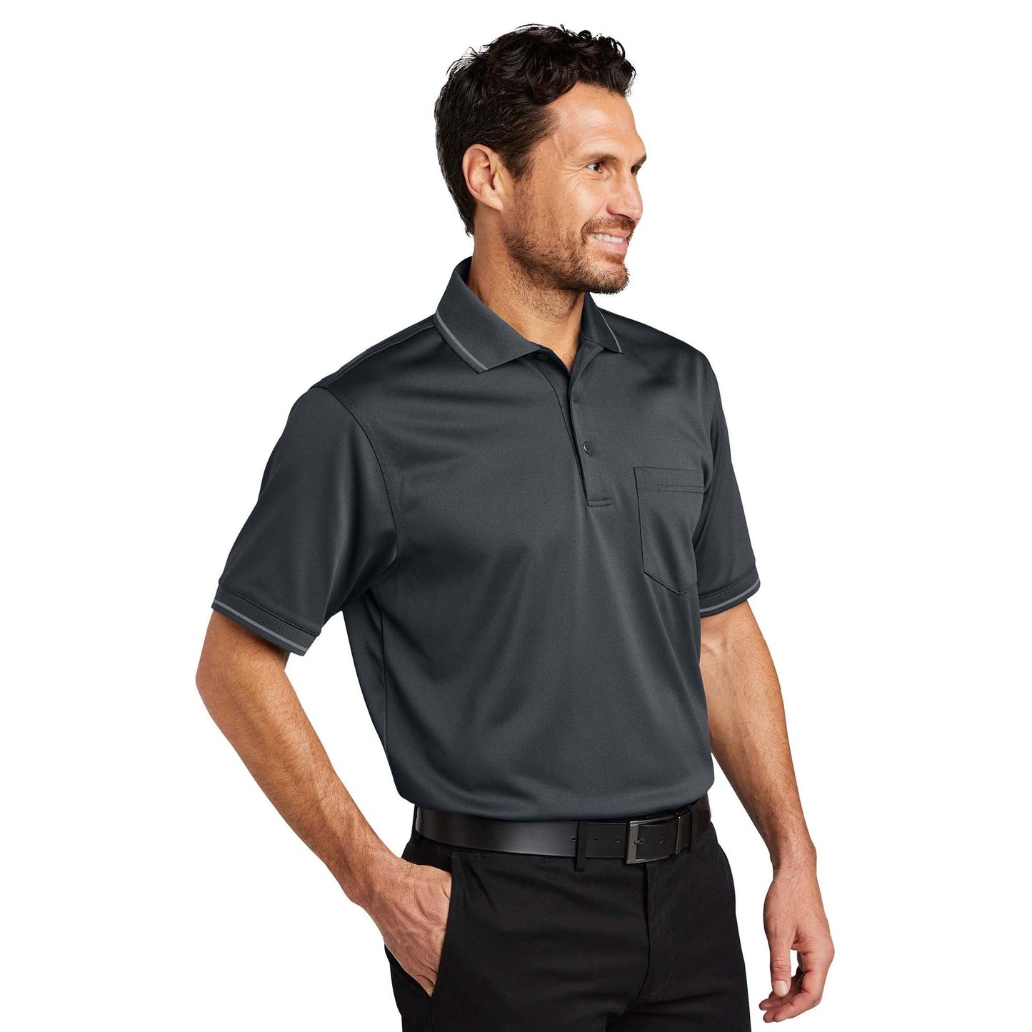 Black/Smoke Grey Polo Shirt - Cornerstone - Snag-Proof