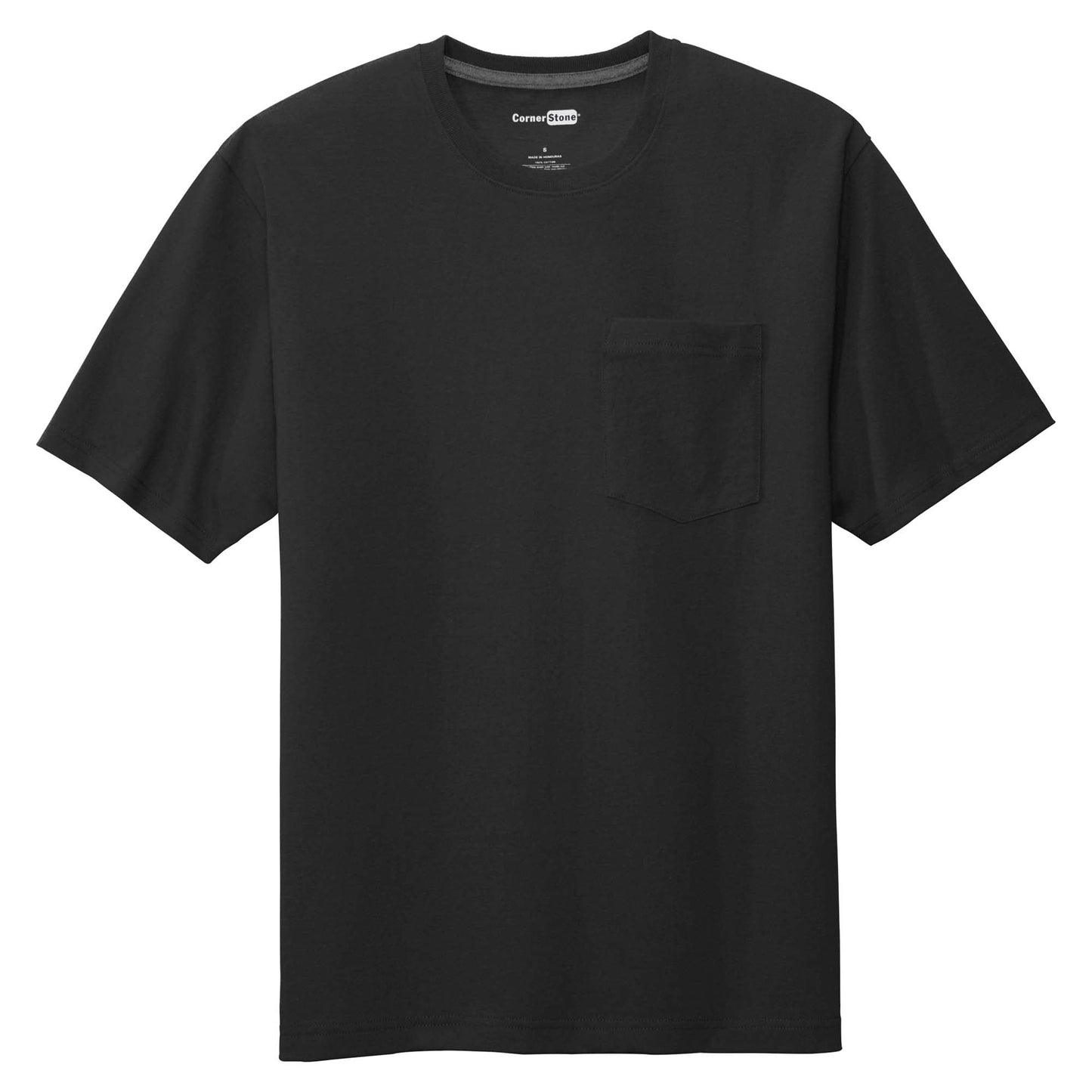 Black T-Shirts - Cornerstone - Tough Cotton Tee - Durable Fabric