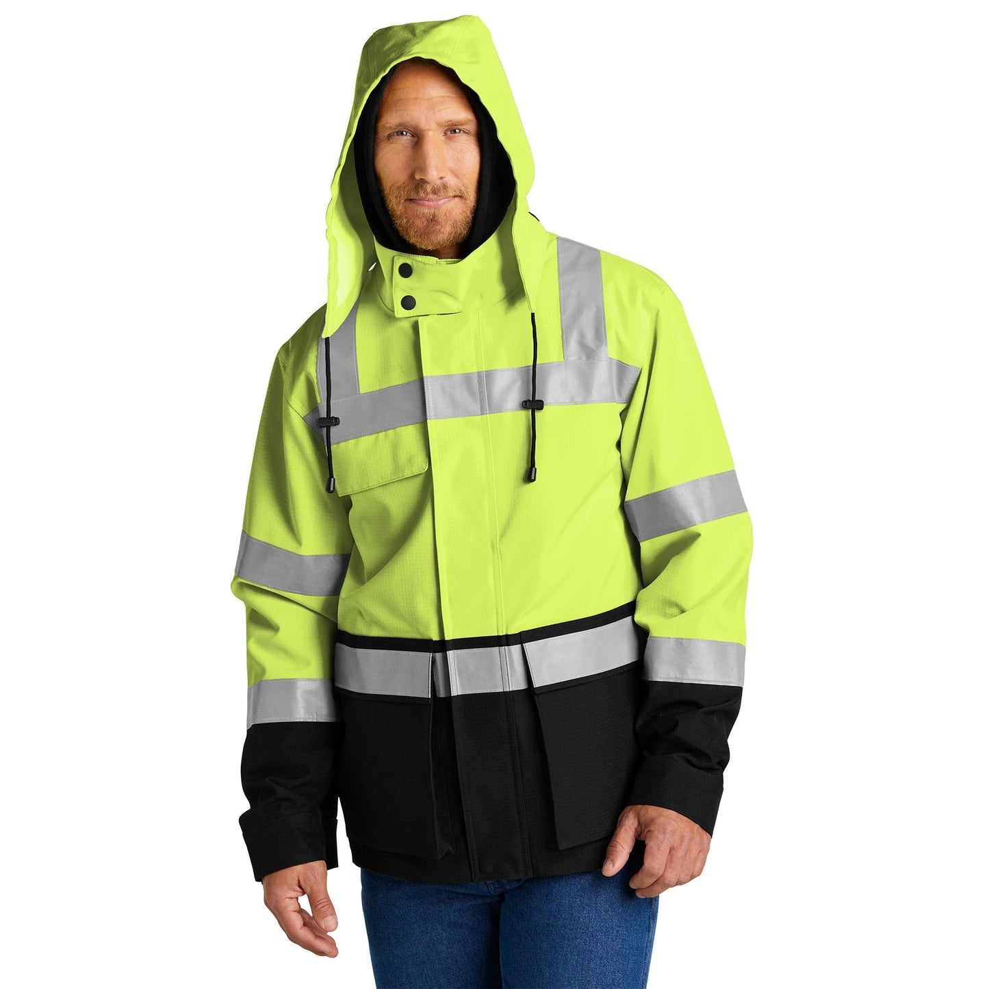 Yellow/Lime Safety Jacket - Cornerstone - Waterproof Shell