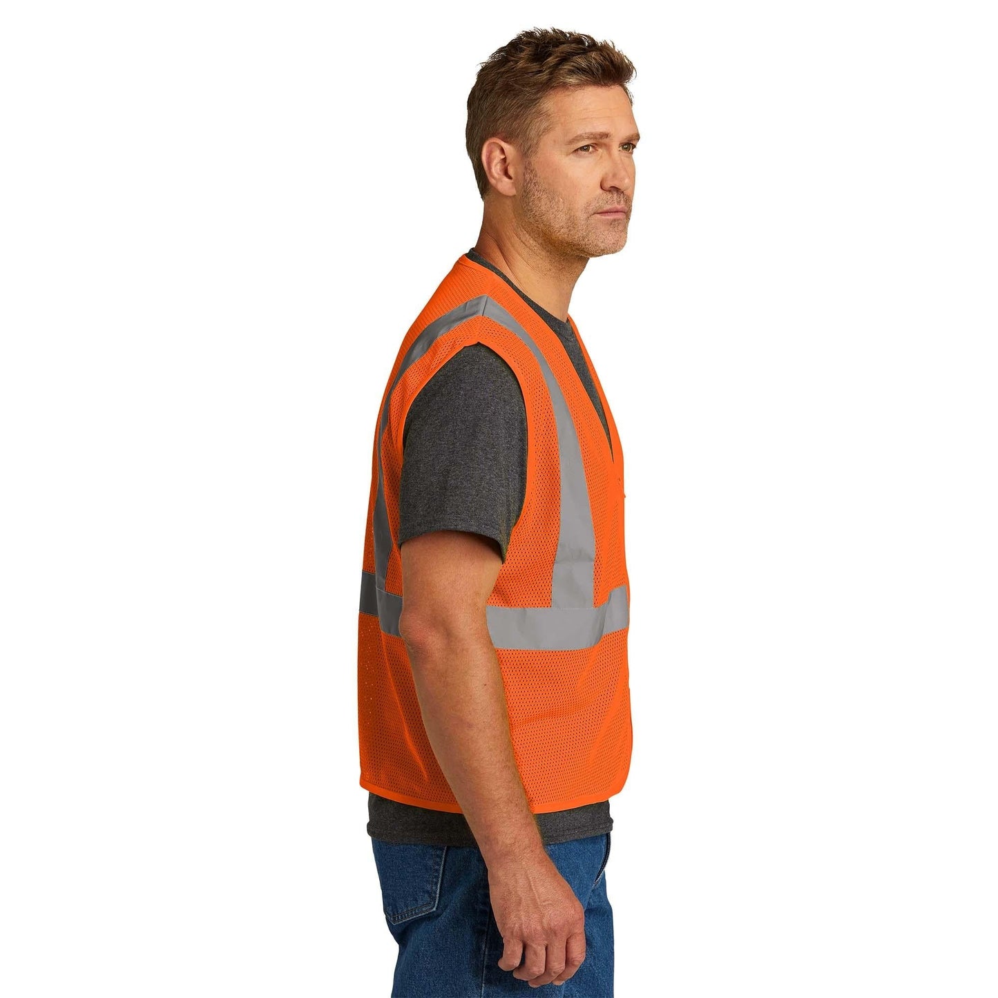 Orange Safety Vests - Cornerstone - Durable Mesh Vest - High Visibility