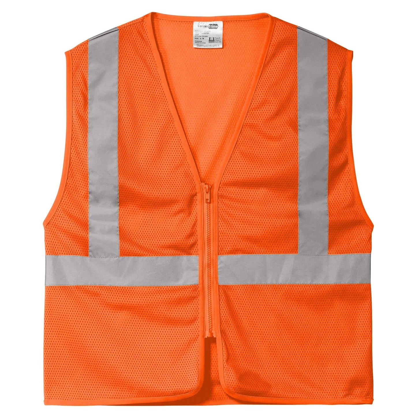 Orange Safety Vests - Cornerstone - Durable Mesh Vest - High Visibility