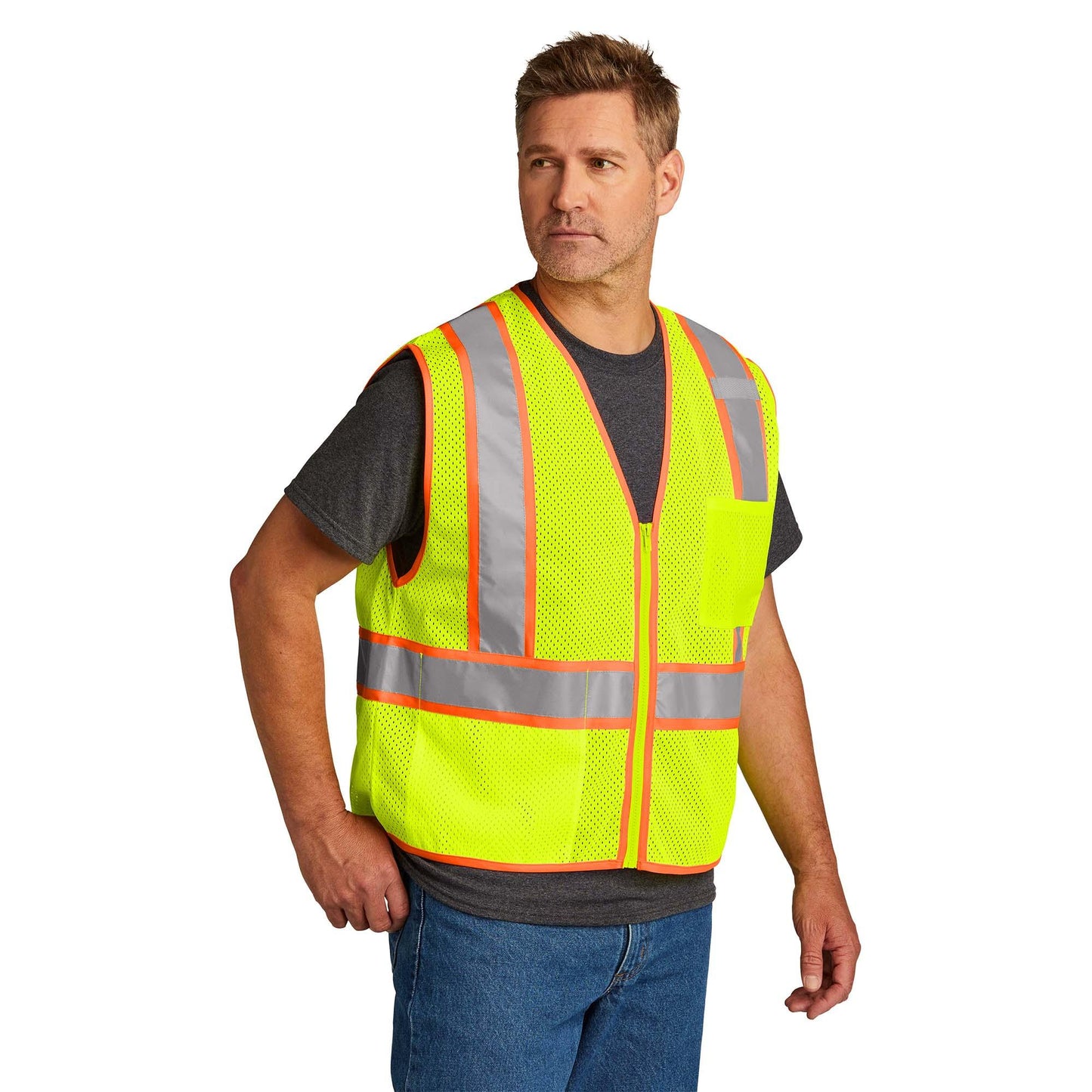 Yellow/Lime Safety Vests - Cornerstone - High-Visibility Mesh