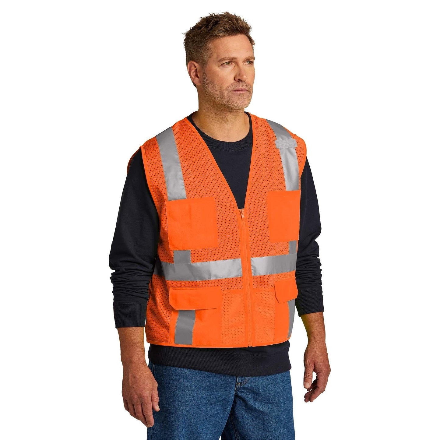 Orange Safety Vests - Cornerstone - Reflective Mesh