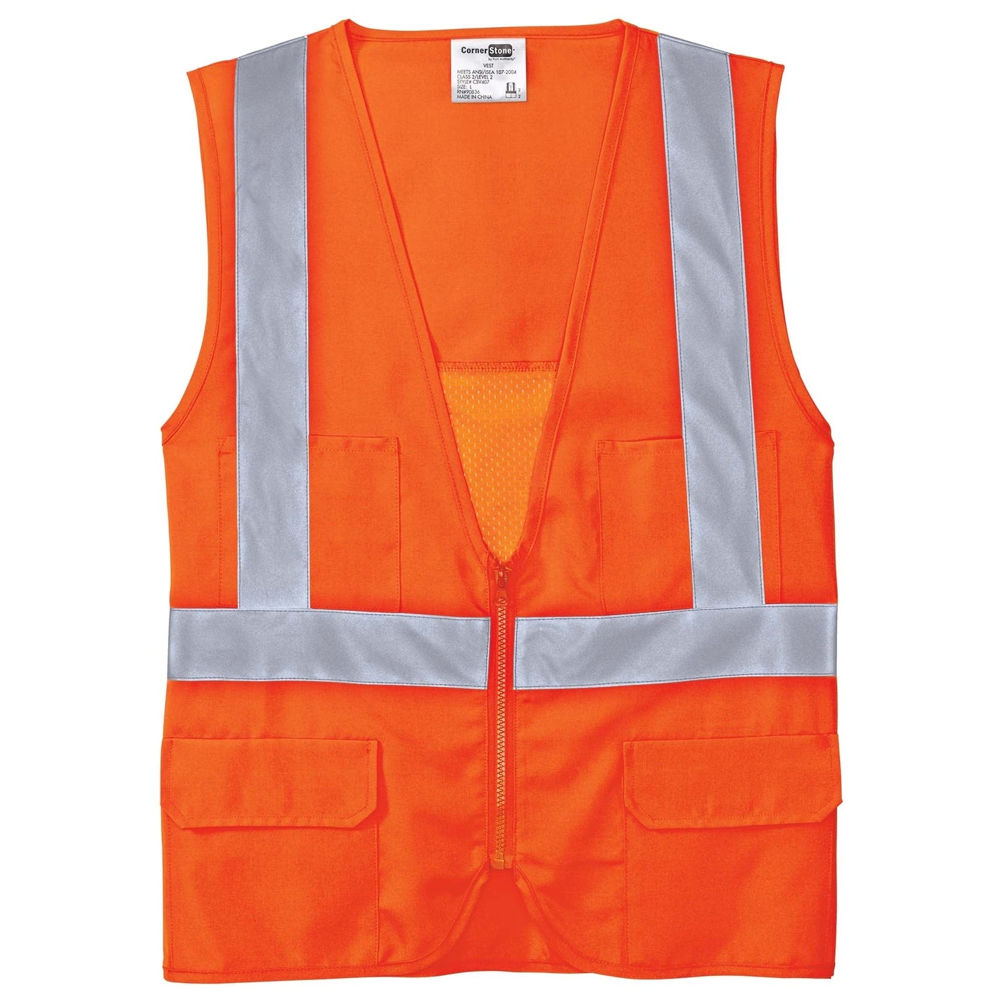 Safety Orange Vest - Cornerstone - Reflective Design