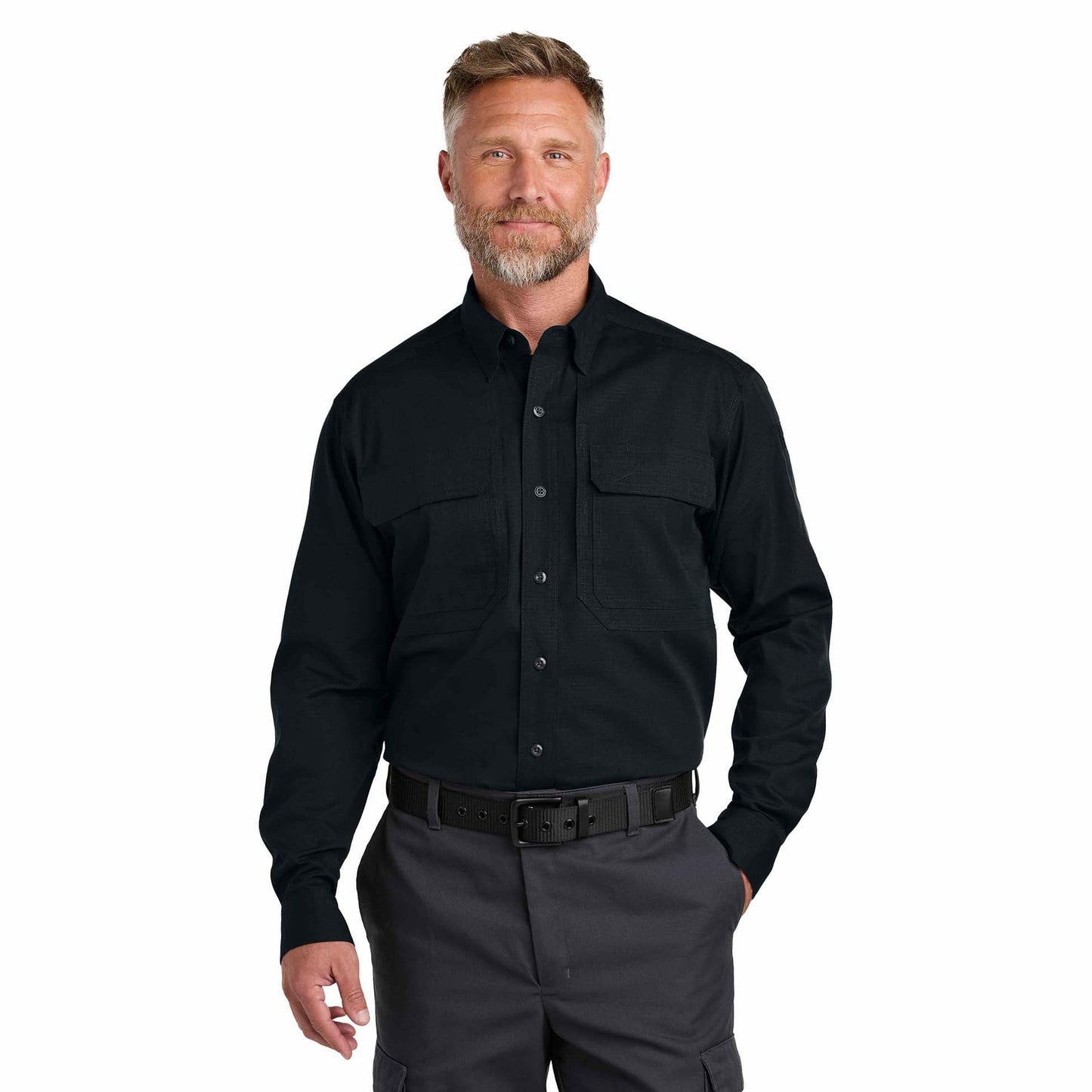 Black Tactical Shirt - Cornerstone - Long Sleeve Design