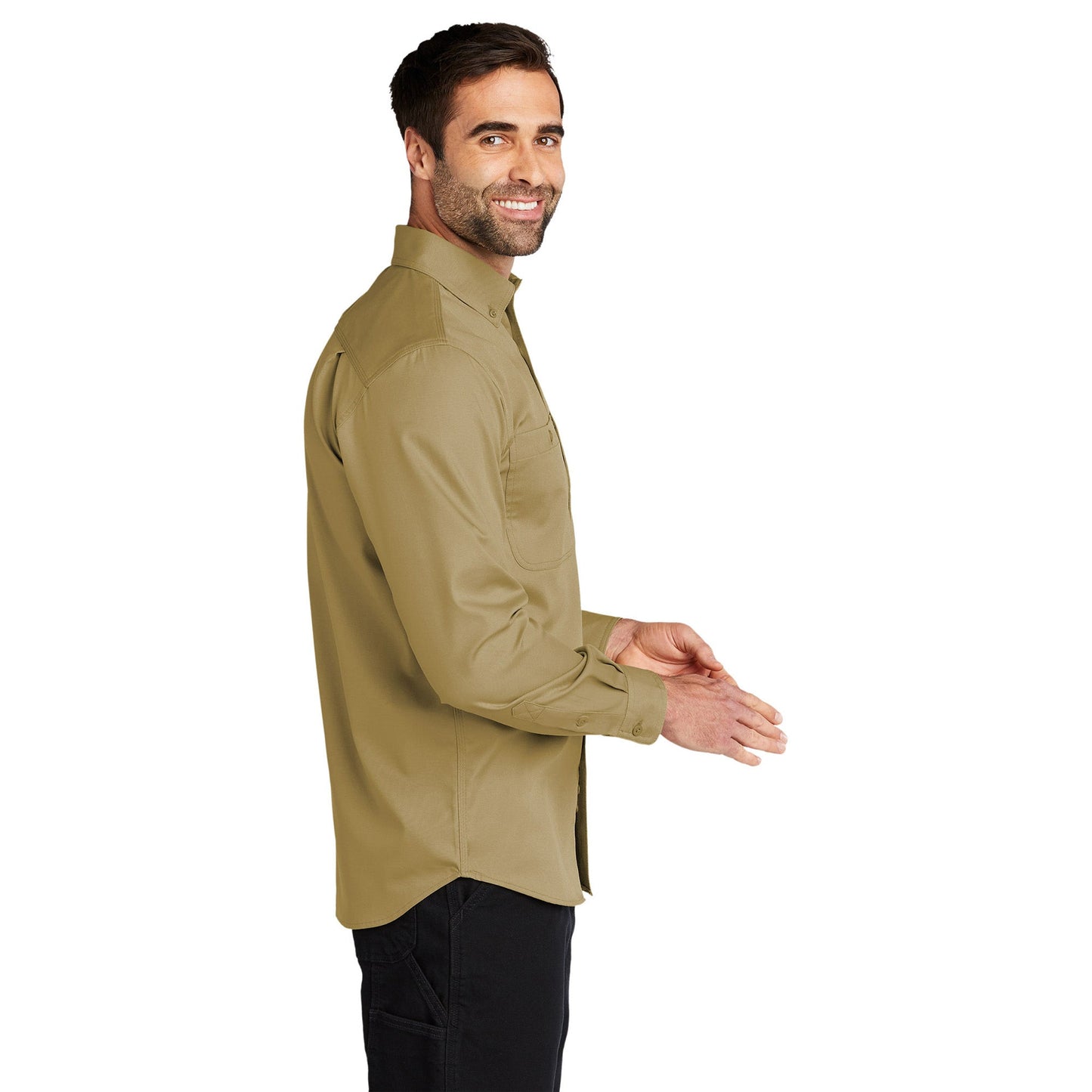 Dark Khaki Button Up Shirt - Carhartt - Rugged Flex