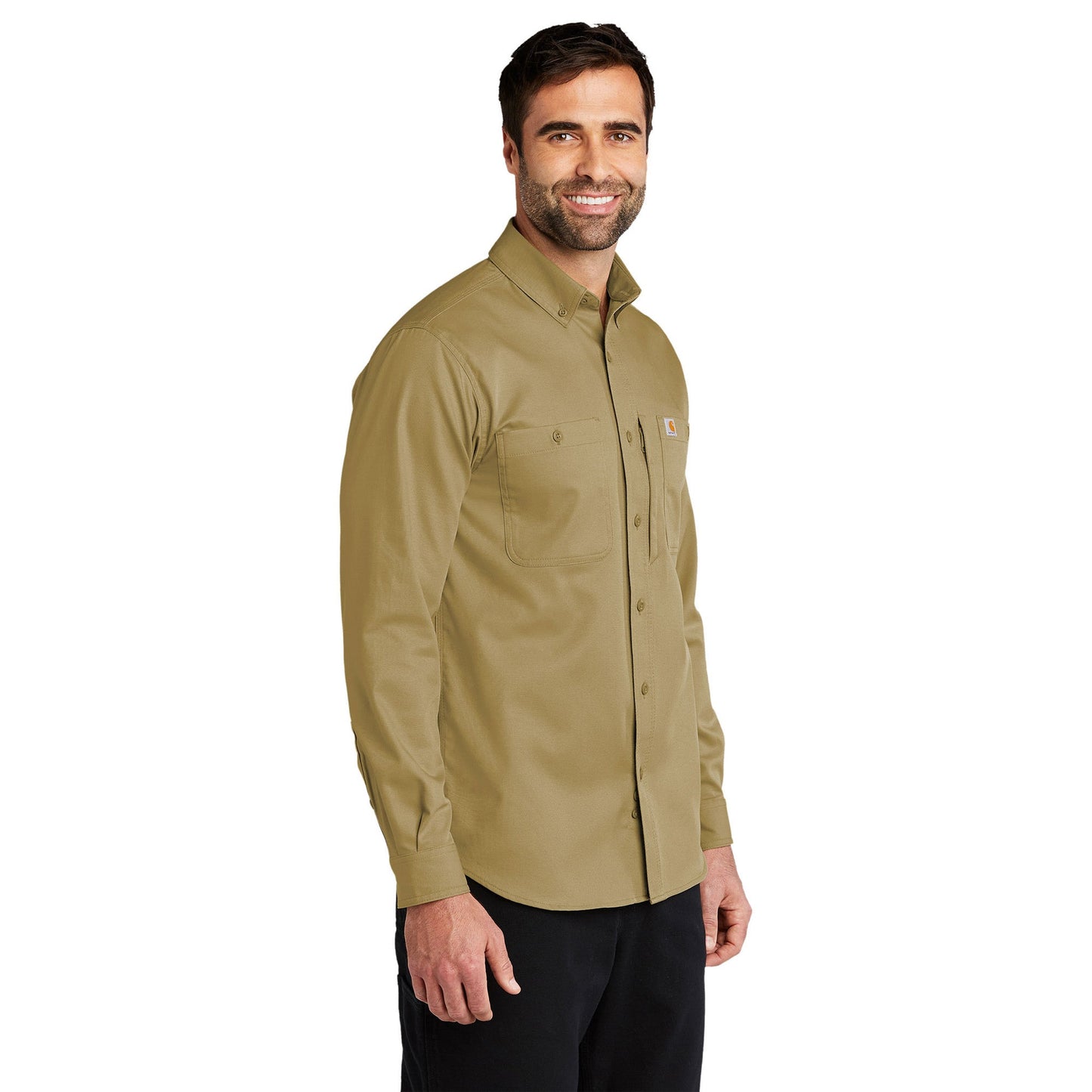 Dark Khaki Button Up Shirt - Carhartt - Rugged Flex