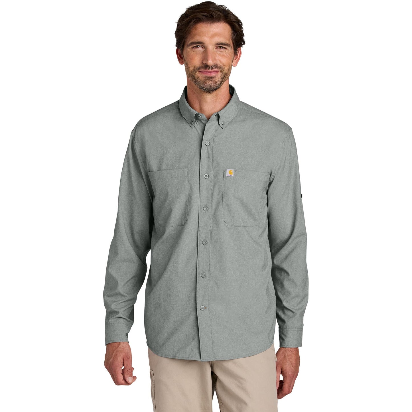 Dark Khaki Button Up Shirt - Carhartt - Sun Defender