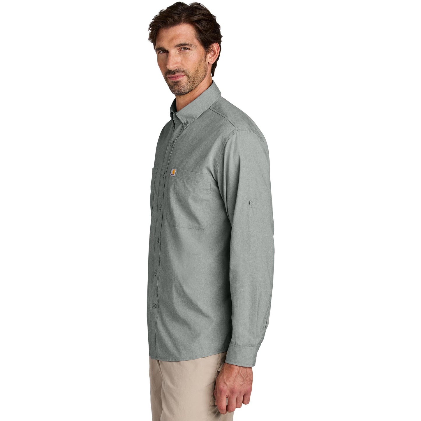 Dark Khaki Button Up Shirt - Carhartt - Sun Defender