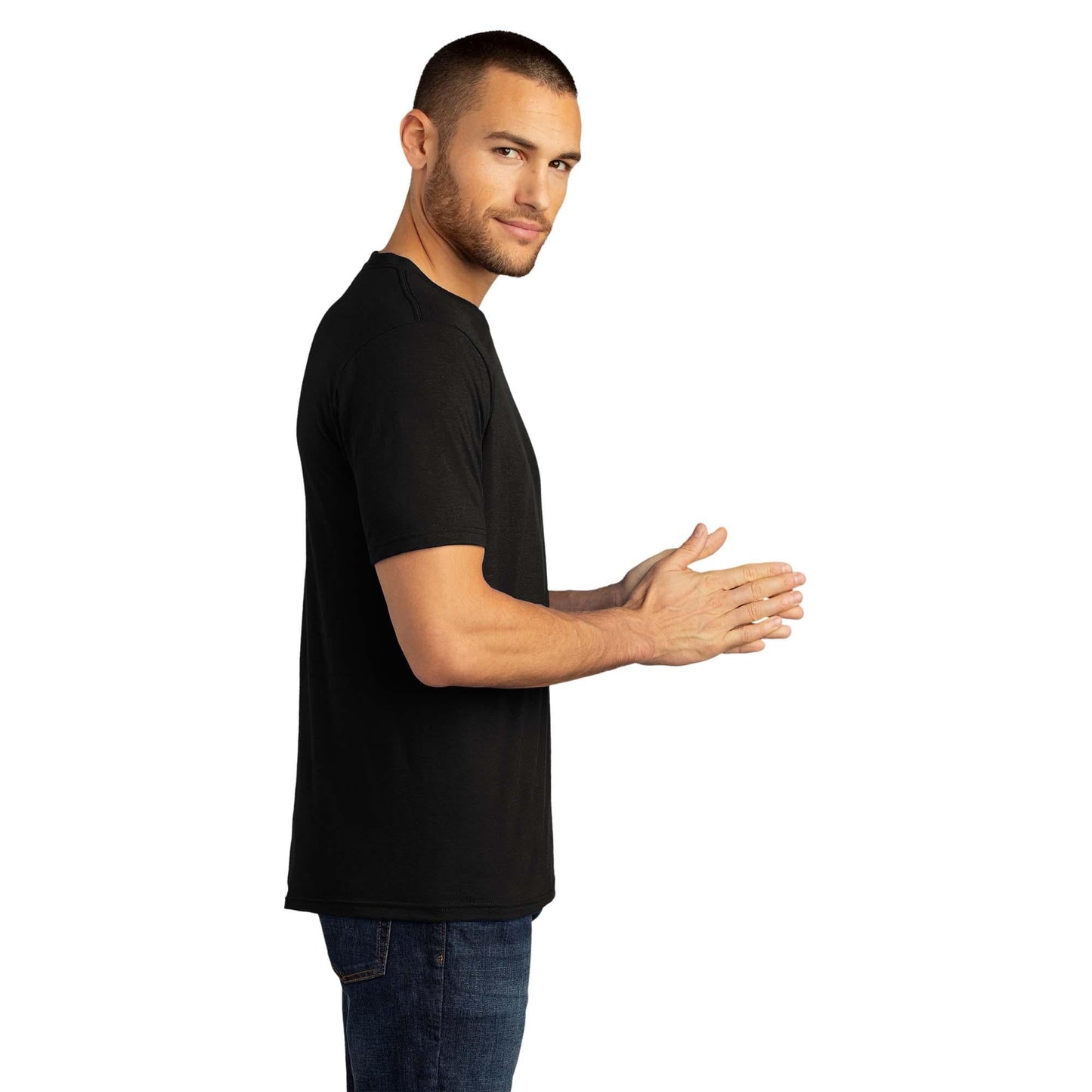 Black T-Shirts - District - Comfortable Tri-Blend - Soft Fabric