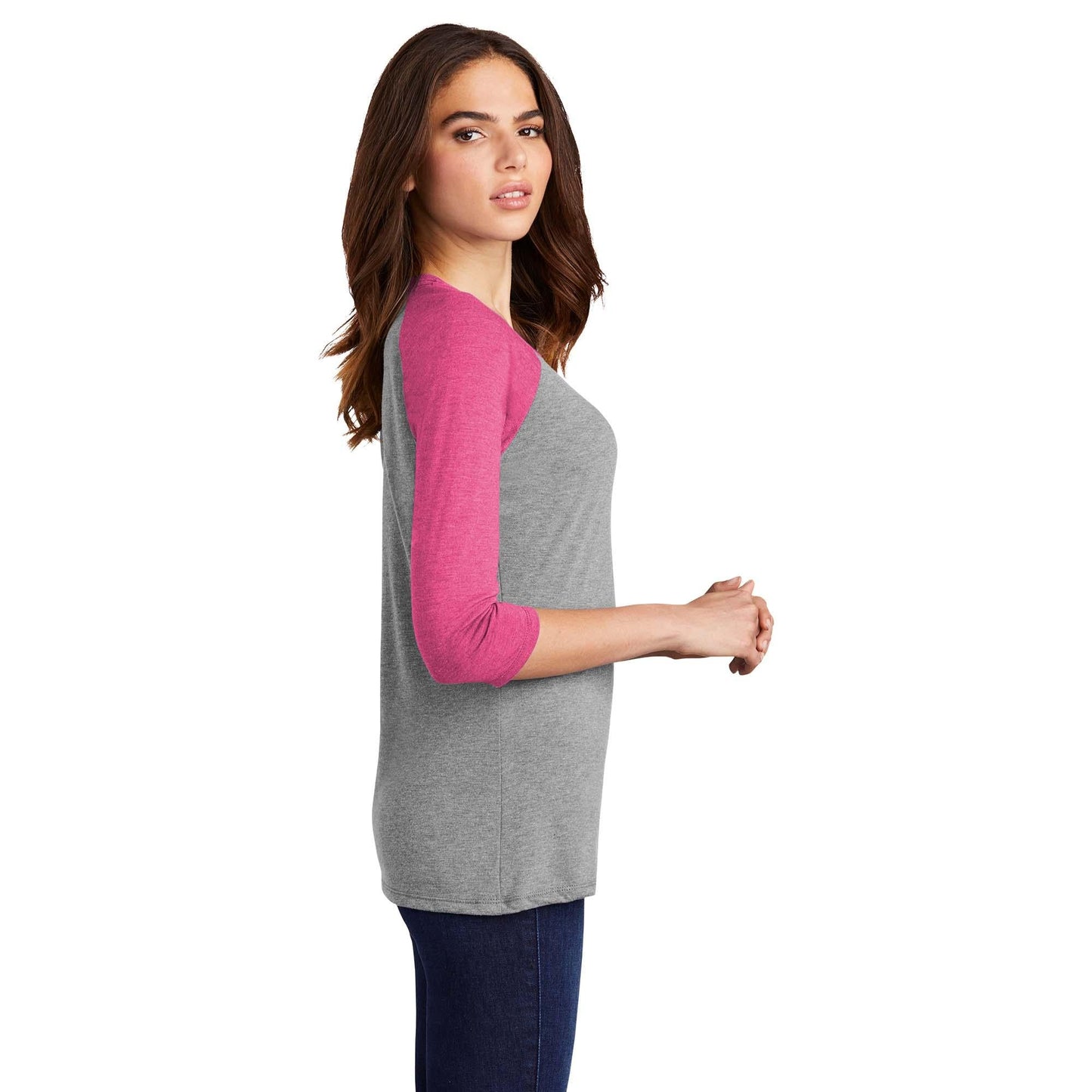 Grey Frost/White T-Shirt - District - Soft Tri-Blend