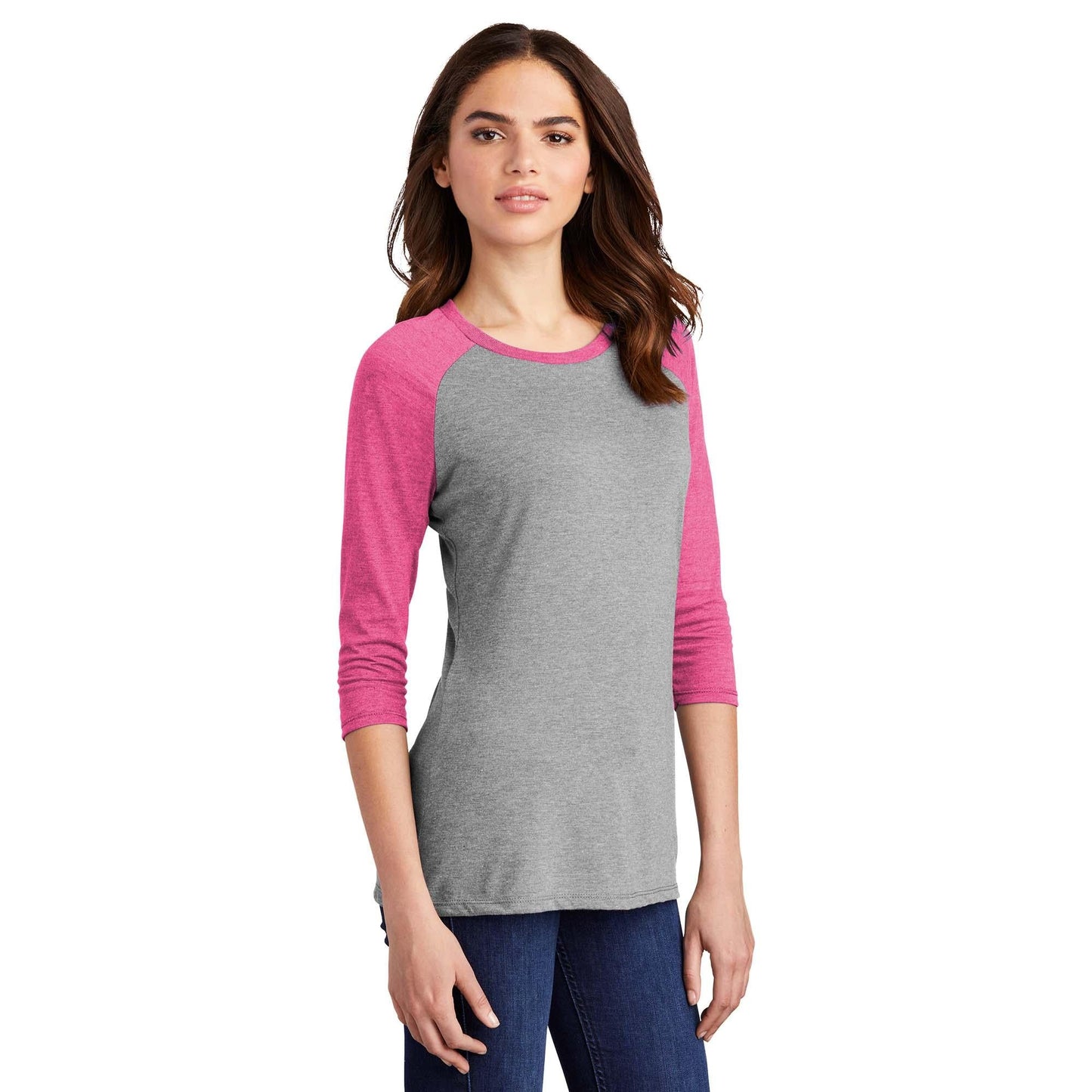 Grey Frost/White T-Shirt - District - Soft Tri-Blend
