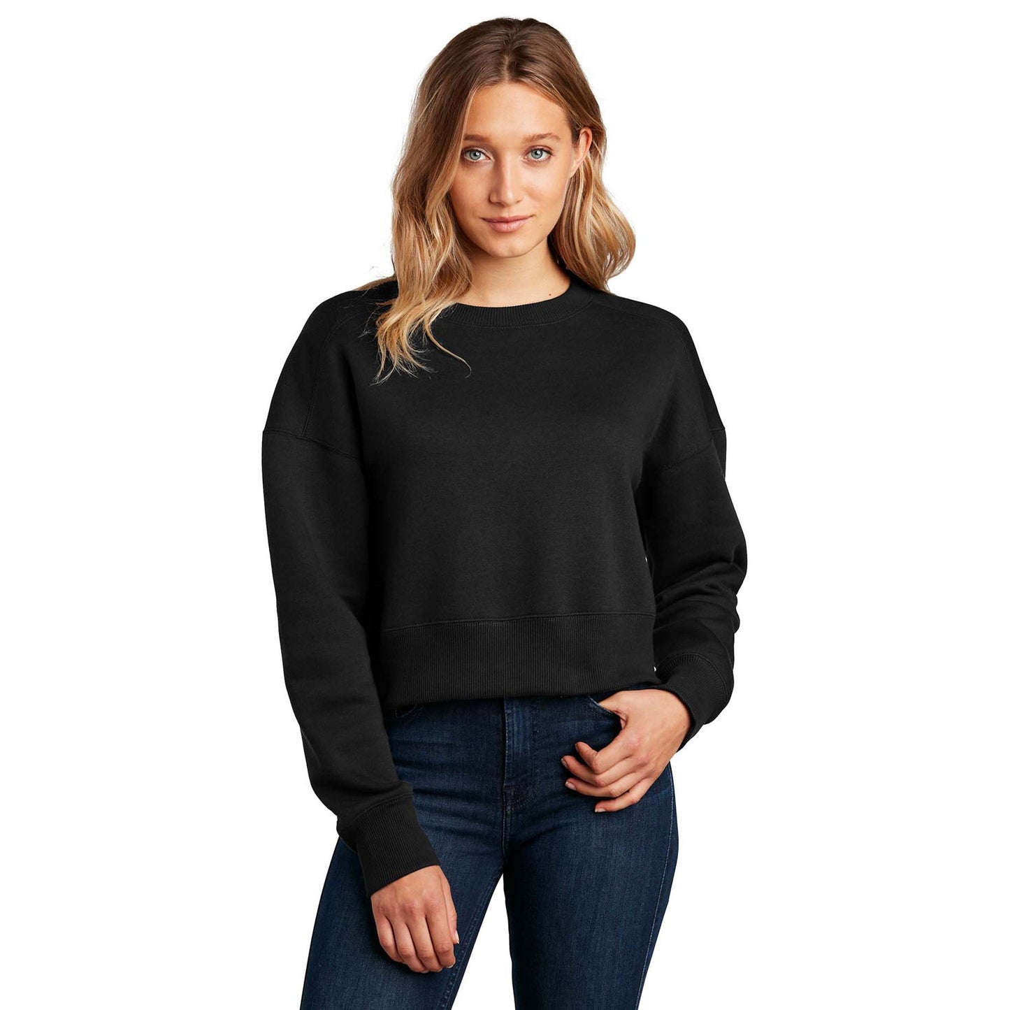 Jet Black Sweatshirt - District - Premium Fleece Fabric