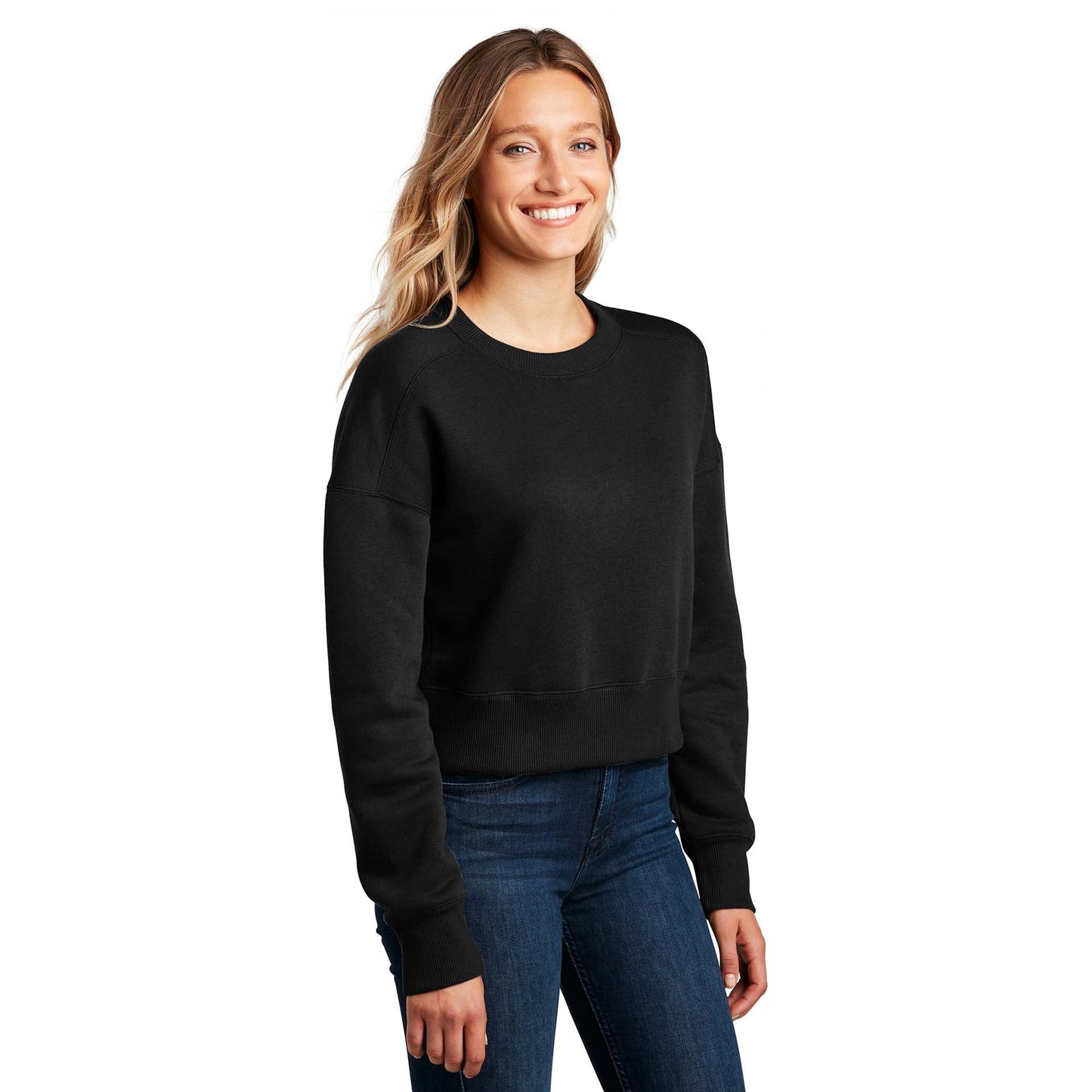 Jet Black Sweatshirt - District - Premium Fleece Fabric