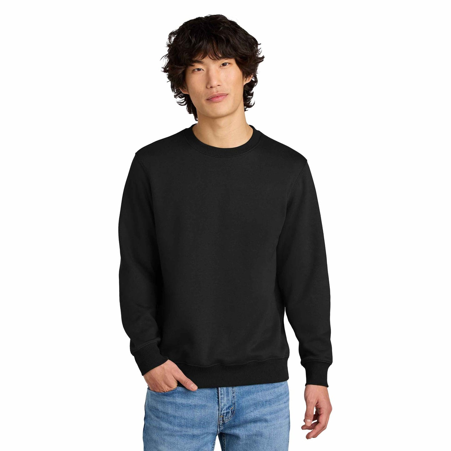 Jet Black Sweatshirt - District - Cozy Fleece - Apparel Softness