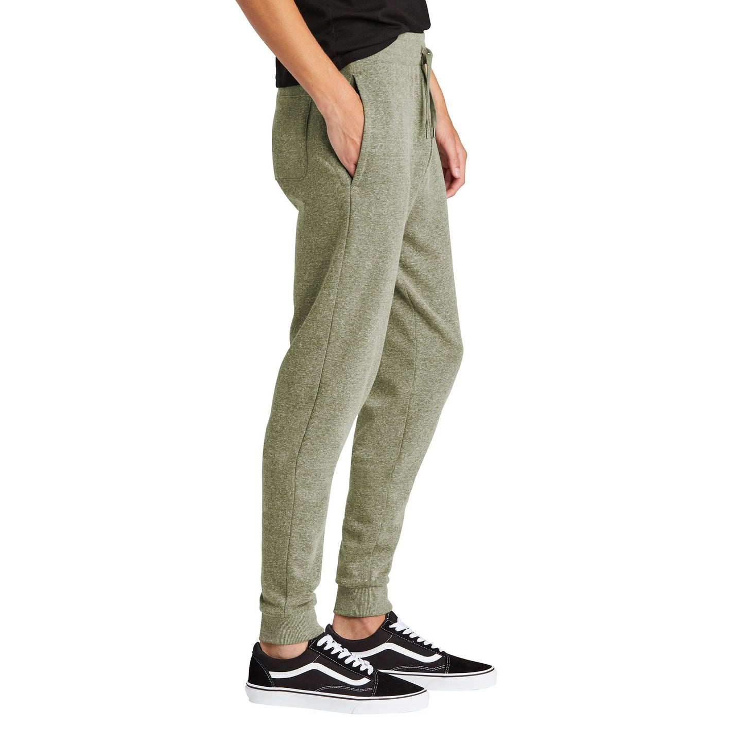Black Sweatpants - District - Cozy Tri Fleece Jogger - Soft Comfort