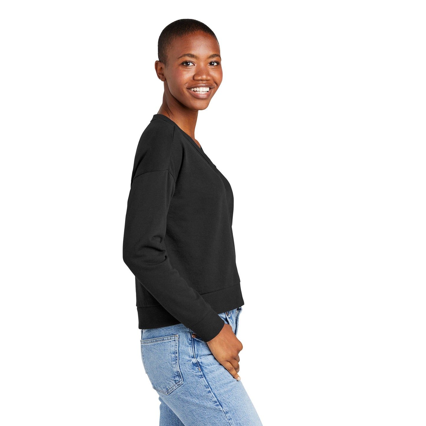 Black Sweatshirt - District - Soft Fleece Fabric