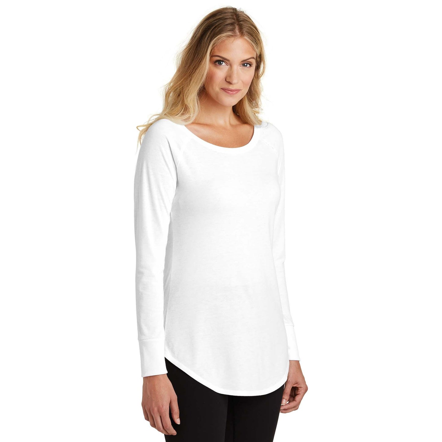 White T-Shirts - District - Soft Tunic Tee - Comfortable Style