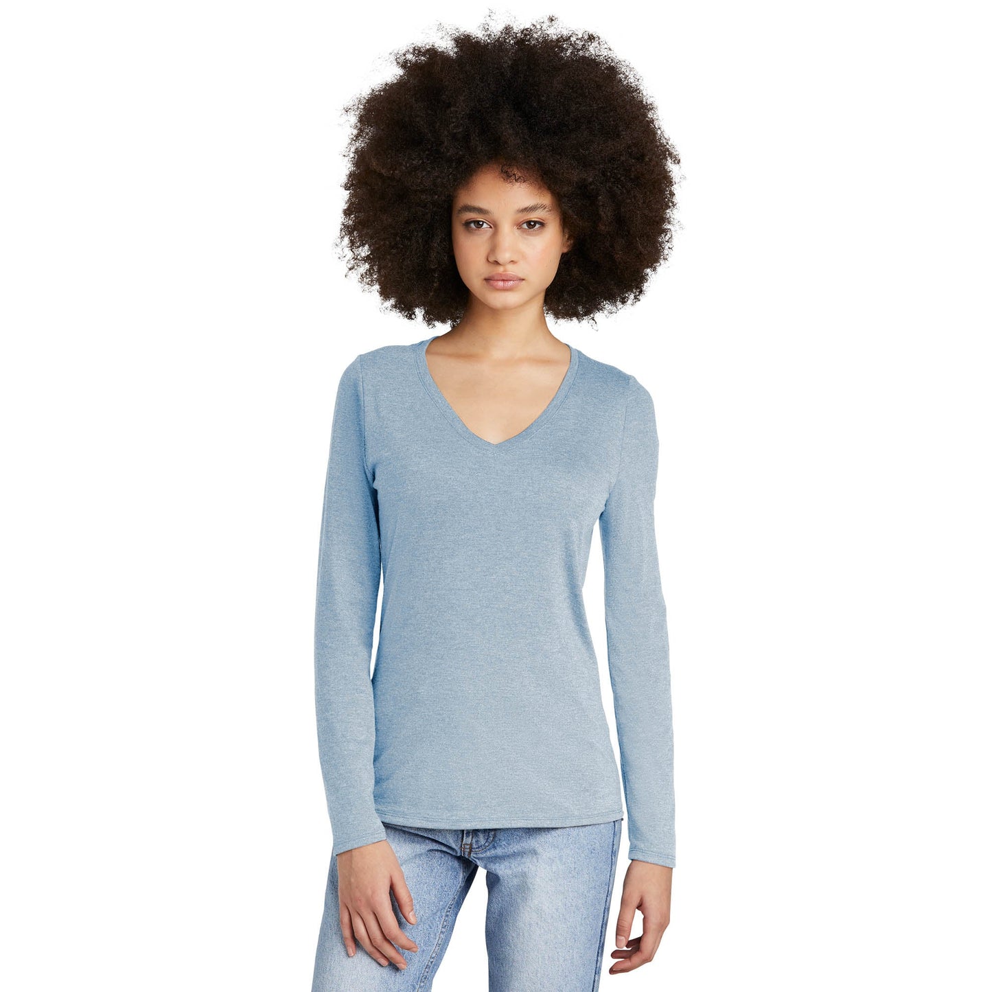 Black T-Shirts - District - Soft Long Sleeve Tee - Comfortable
