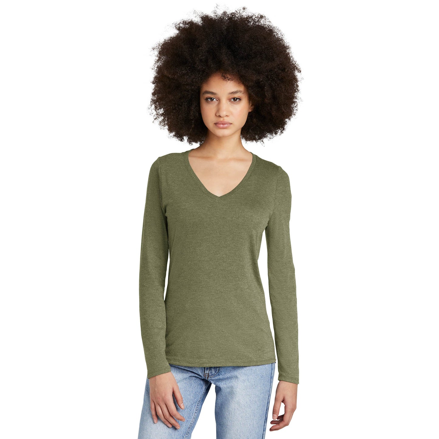 Black T-Shirts - District - Soft Long Sleeve Tee - Comfortable