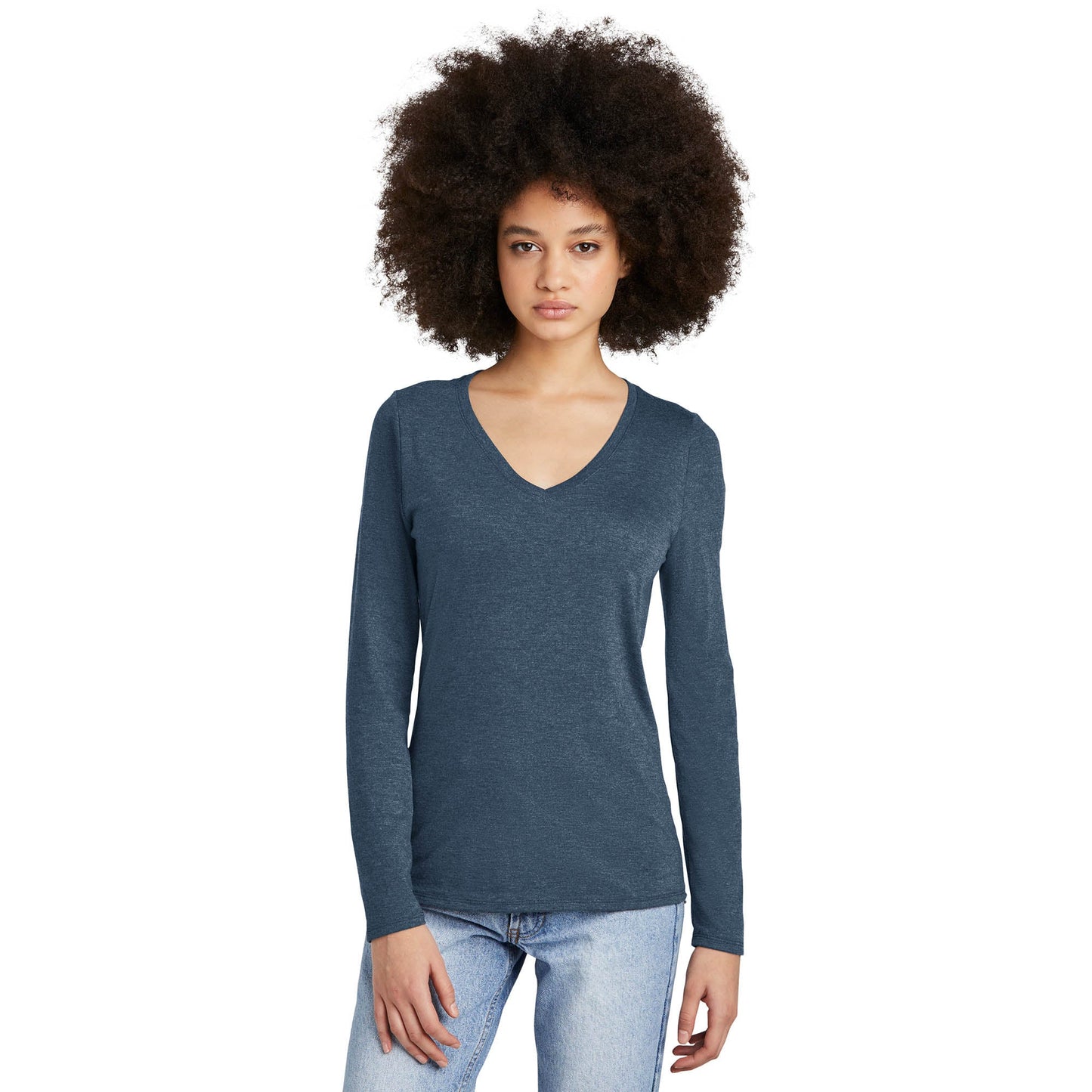 Black T-Shirts - District - Soft Long Sleeve Tee - Comfortable