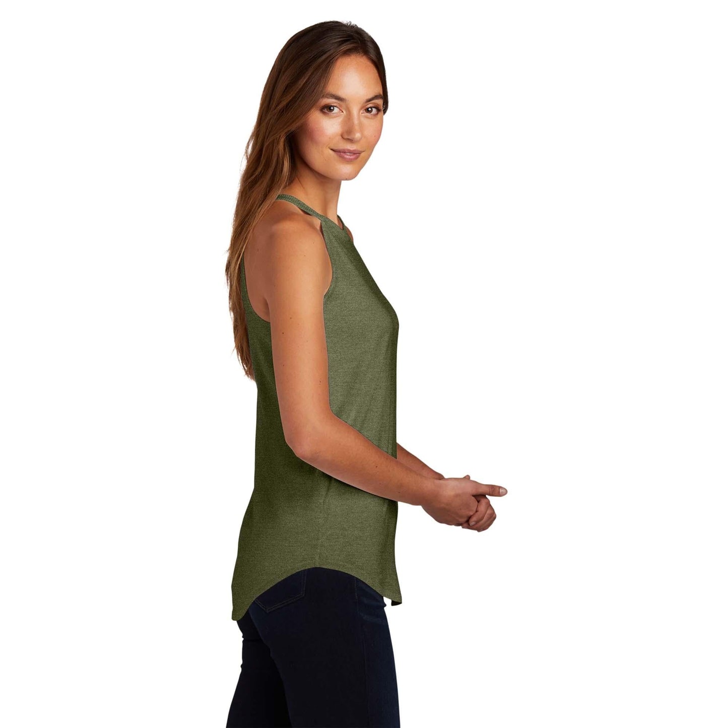 White Tank Tops - District - Tri-Blend Fabric
