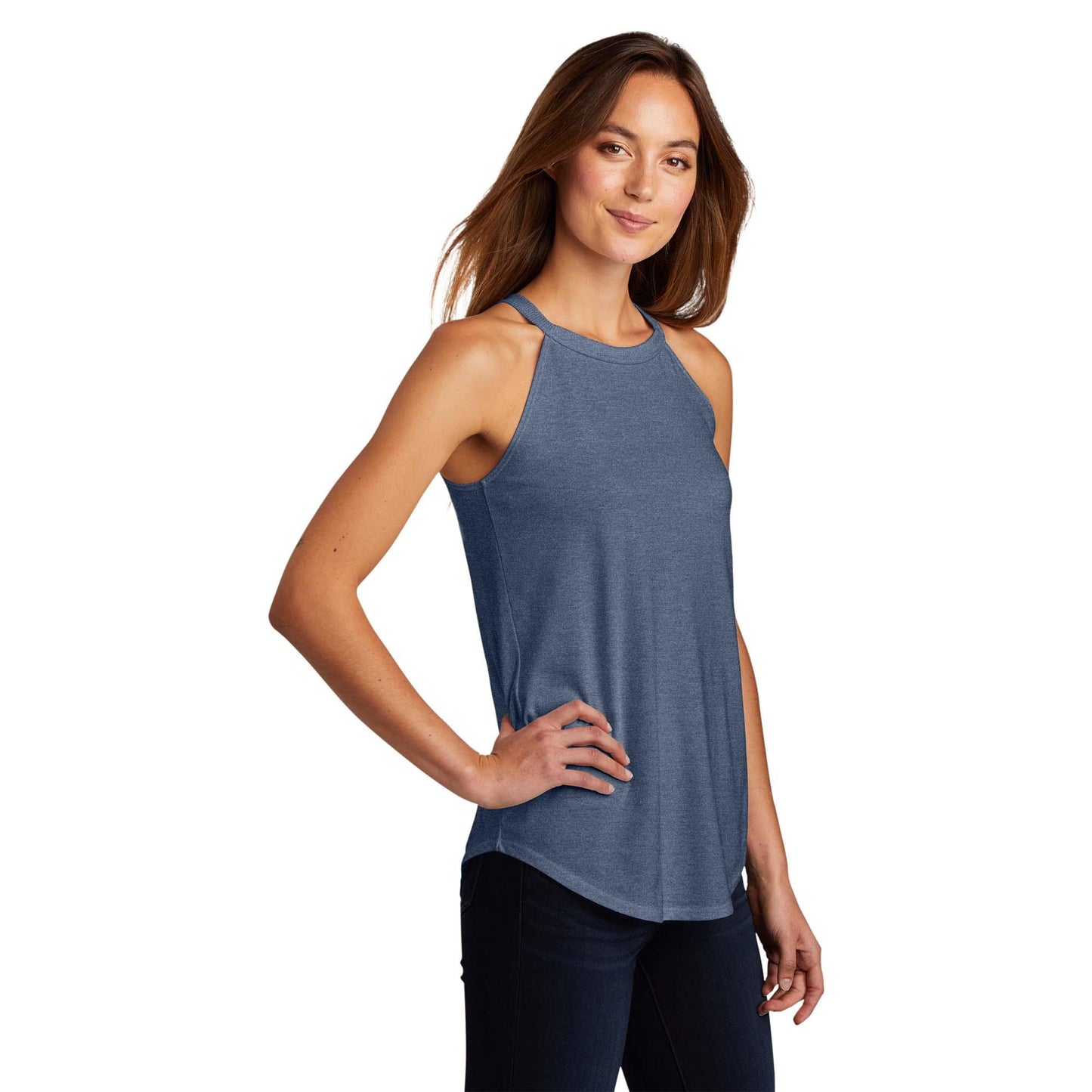 White Tank Tops - District - Tri-Blend Fabric