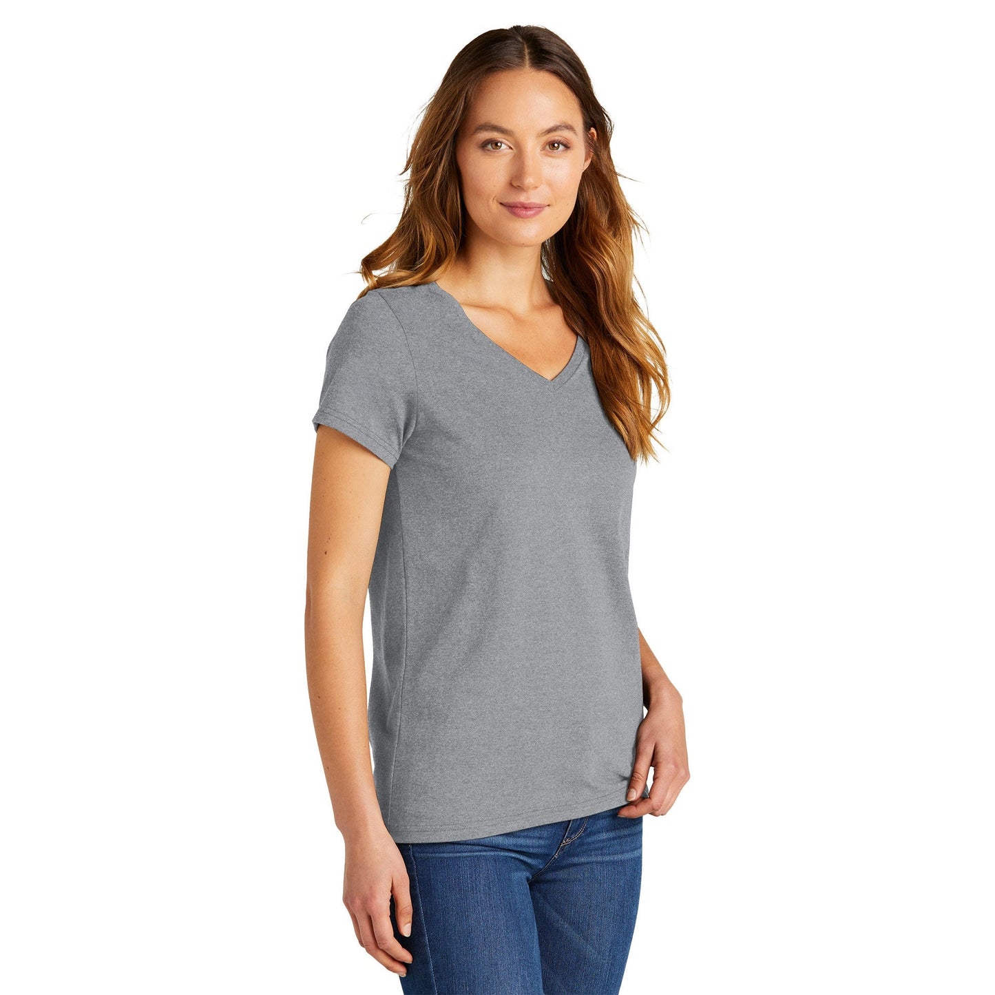 Black T-Shirts - District - Comfortable V-Neck Tee
