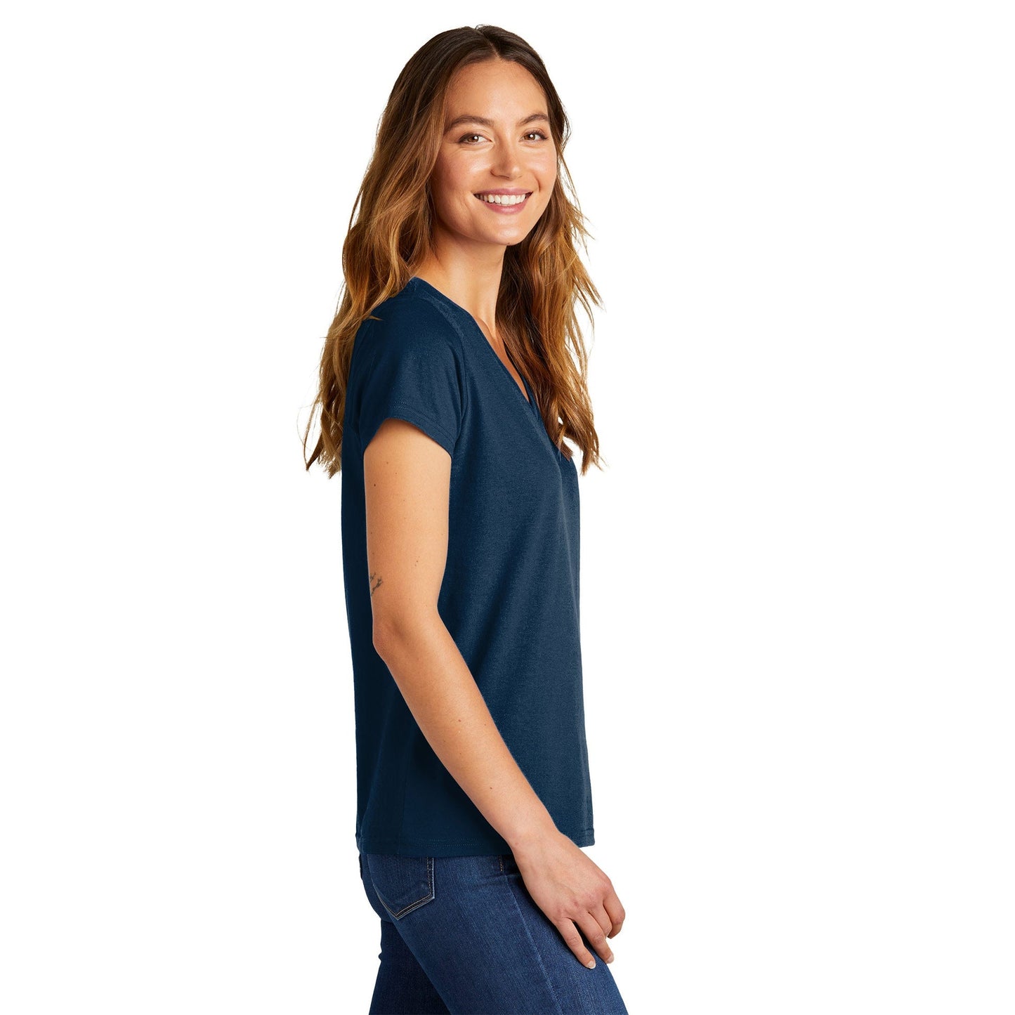 Black T-Shirts - District - Comfortable V-Neck Tee