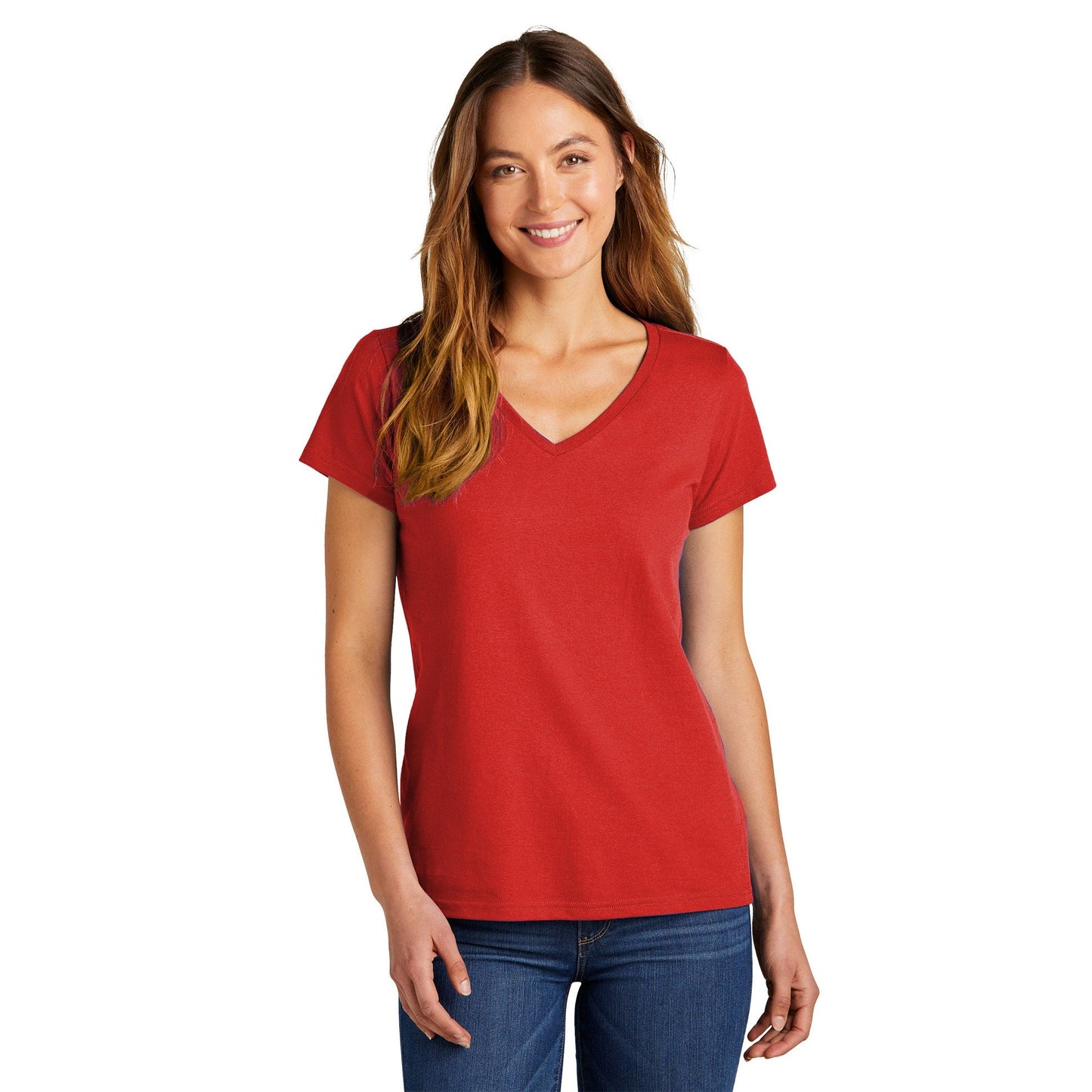 Black T-Shirts - District - Comfortable V-Neck Tee