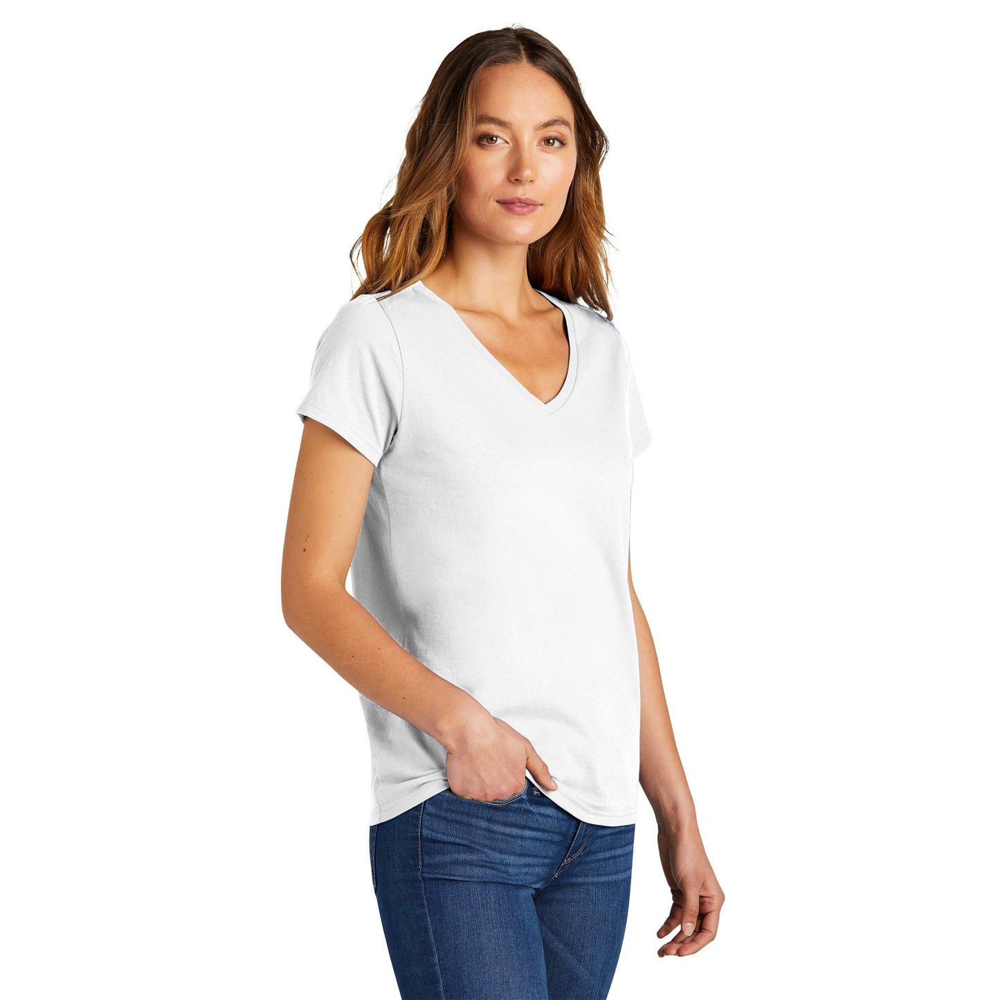 Black T-Shirts - District - Comfortable V-Neck Tee