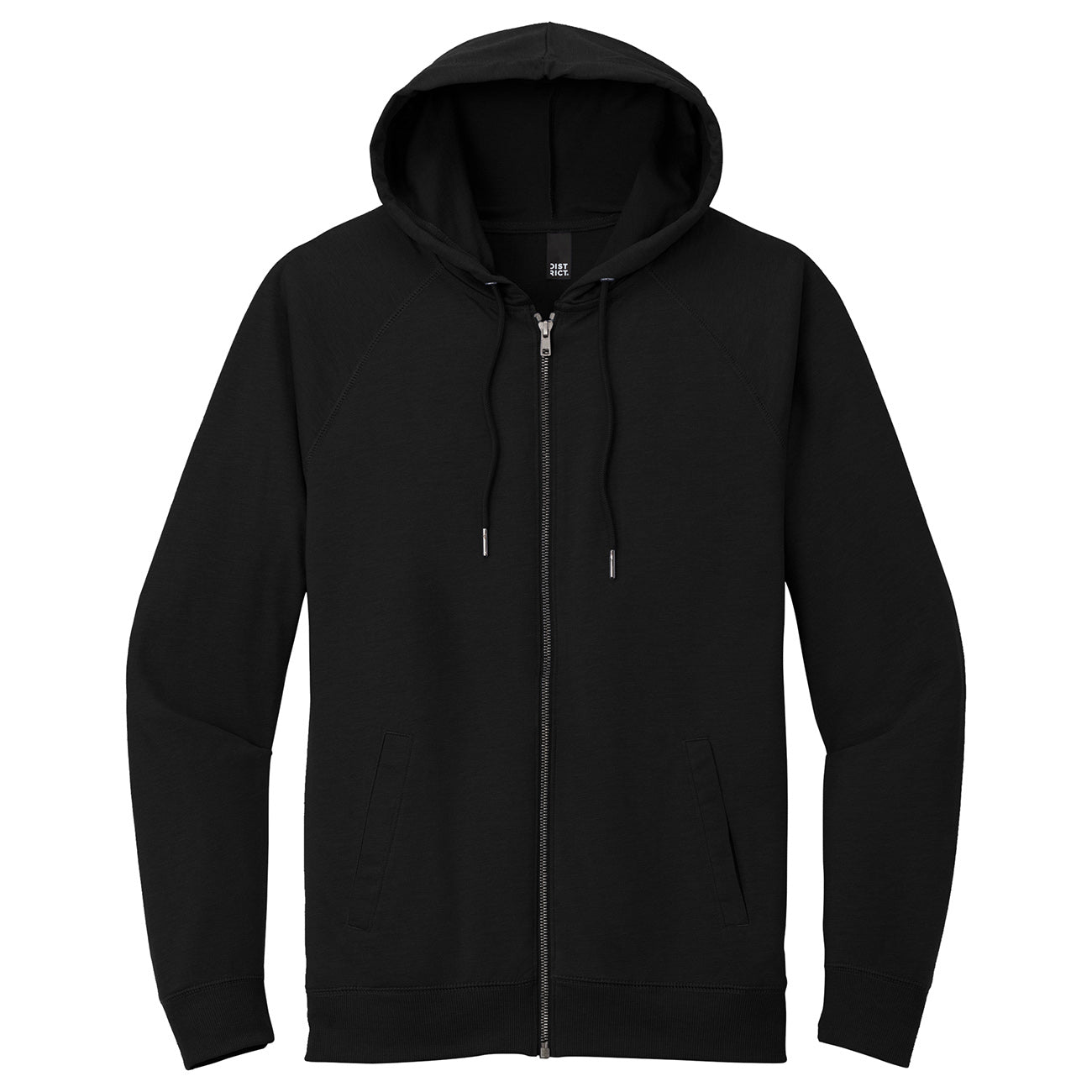 Black Sweatshirts - District - Cozy Full-Zip Hoodie - Casual Comfort