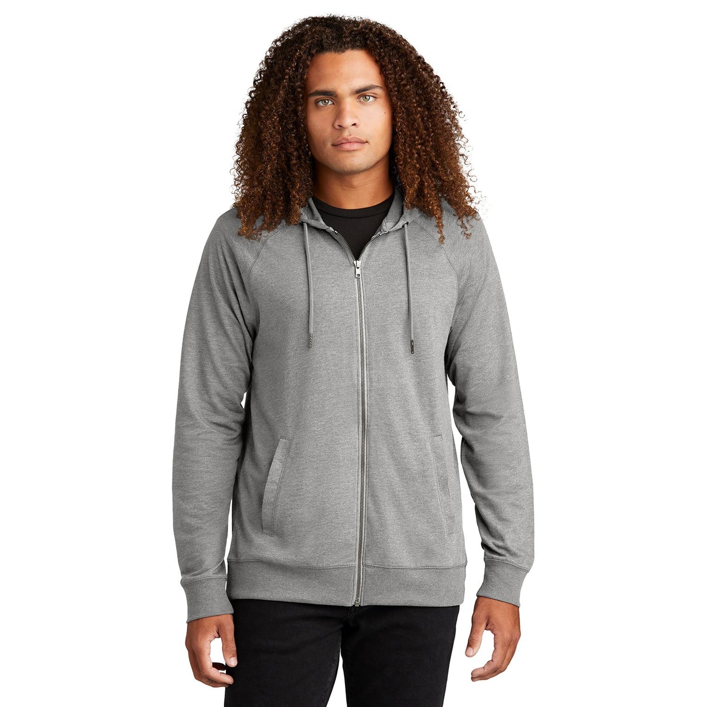 Black Sweatshirts - District - Cozy Full-Zip Hoodie - Casual Comfort