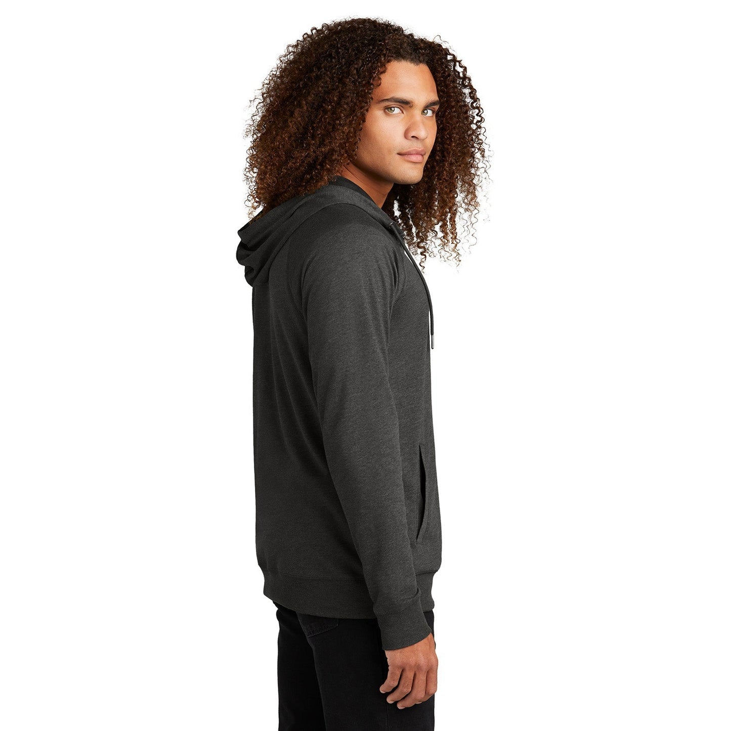 Black Sweatshirts - District - Cozy Full-Zip Hoodie - Casual Comfort