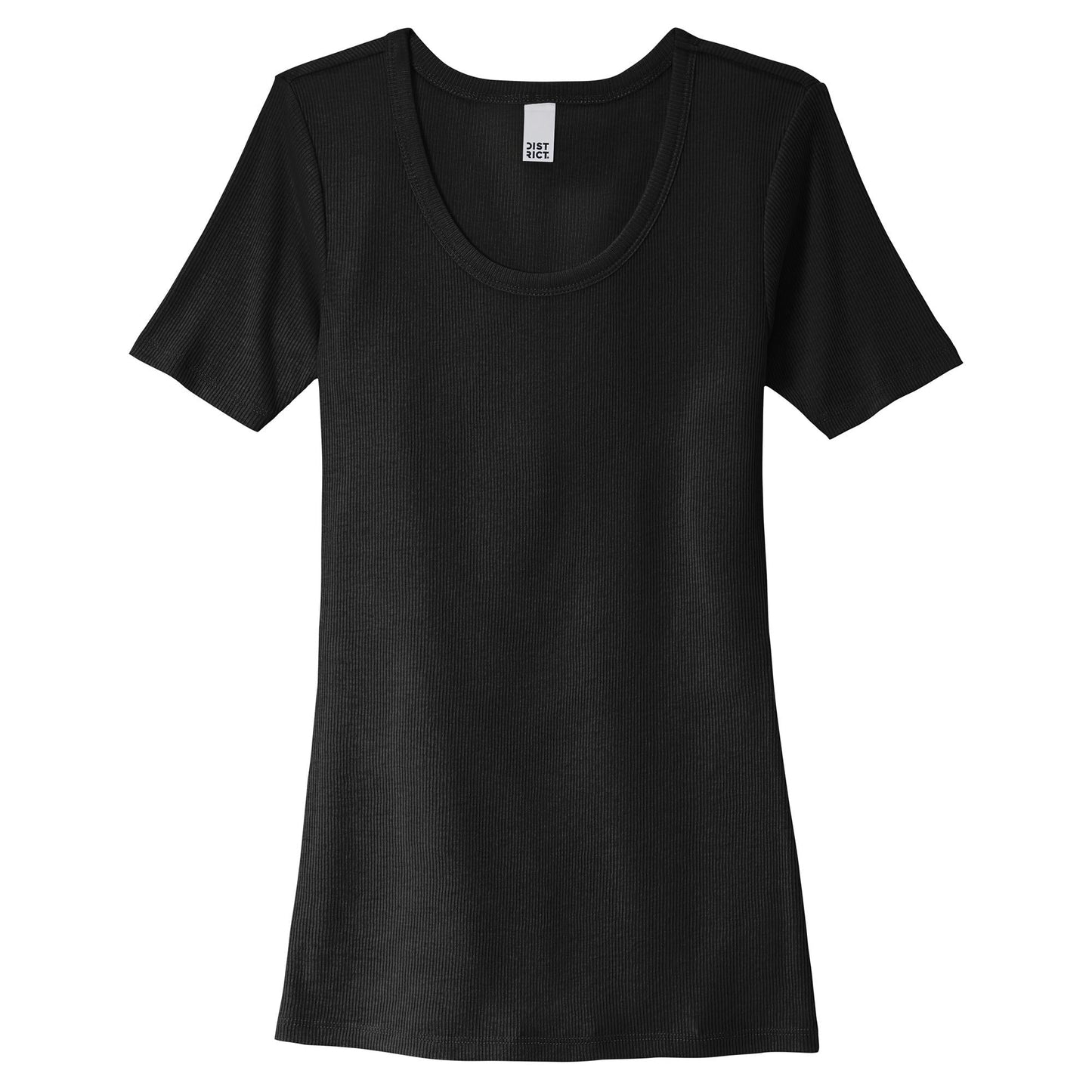 Black T-Shirts - District - Rib Knit Tee