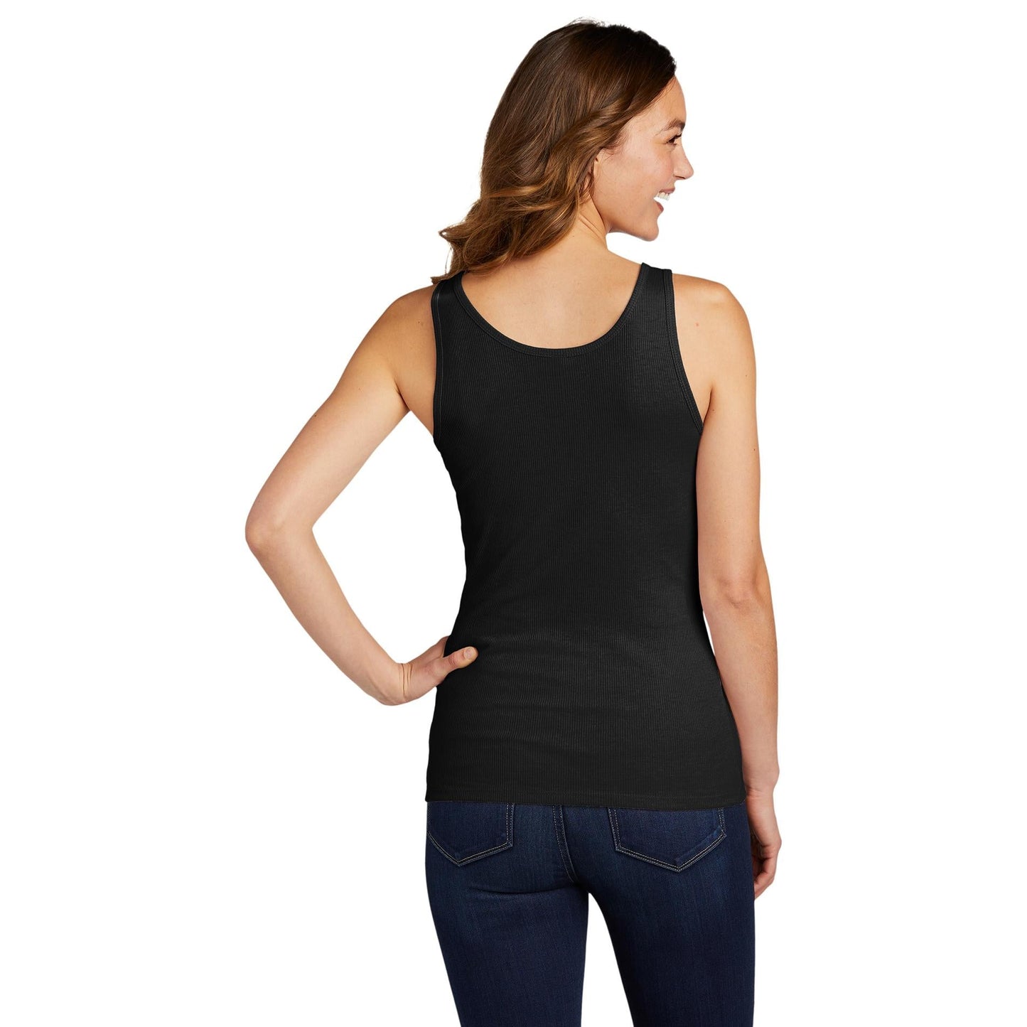 Black Rib Tank - District - Combed Cotton Blend - Smooth Fit