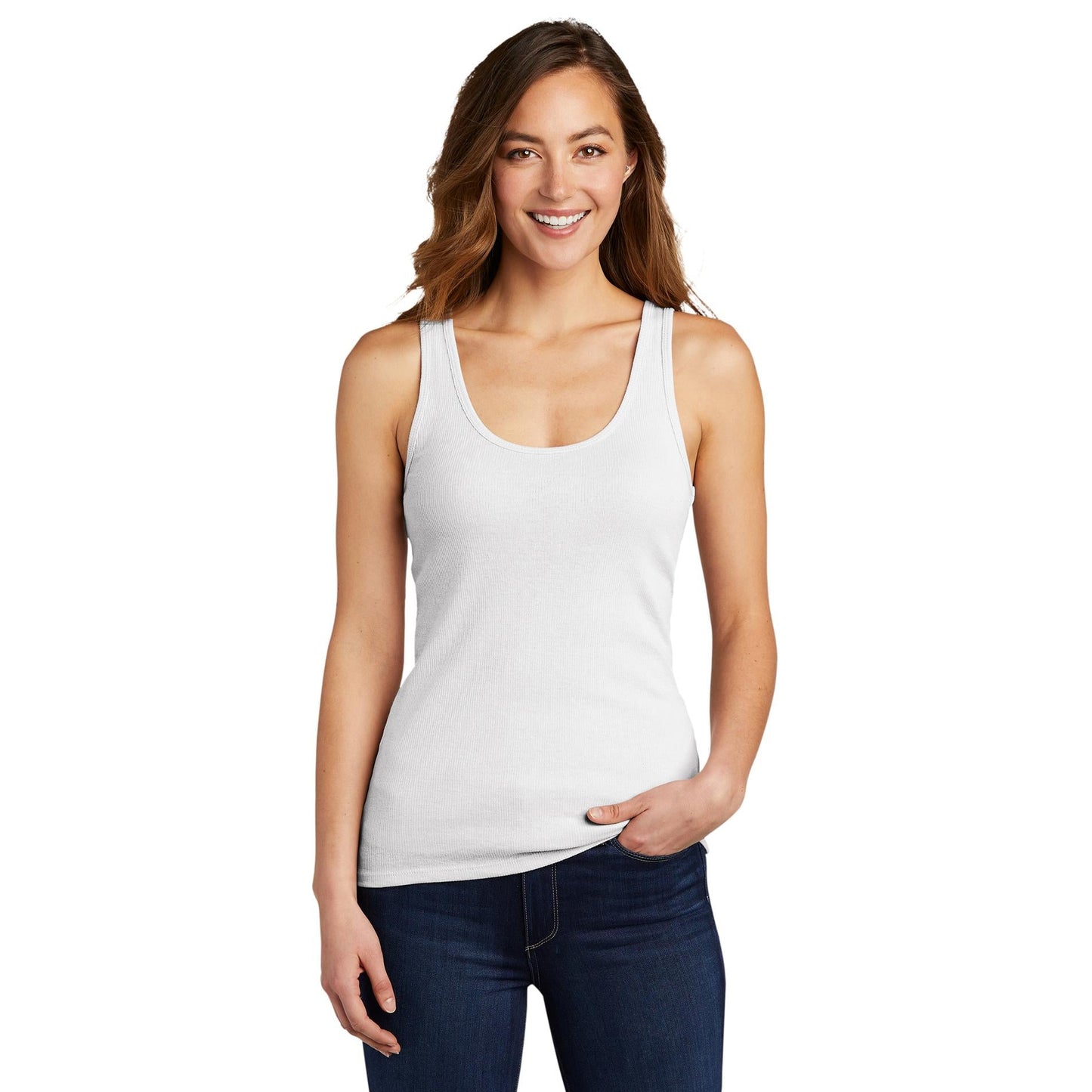 Black Rib Tank - District - Combed Cotton Blend - Smooth Fit