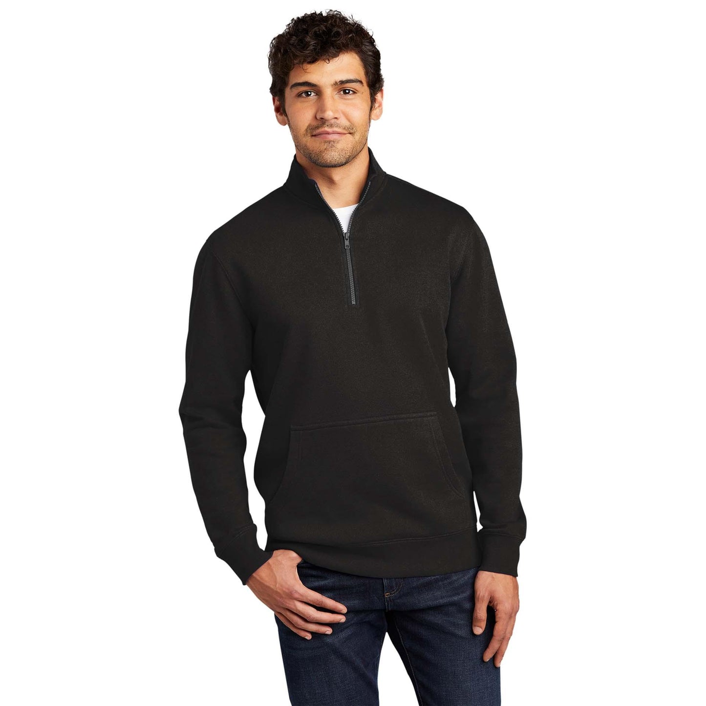 Jet Black Sweatshirt - District - Soft Fleece - Quality Fabric