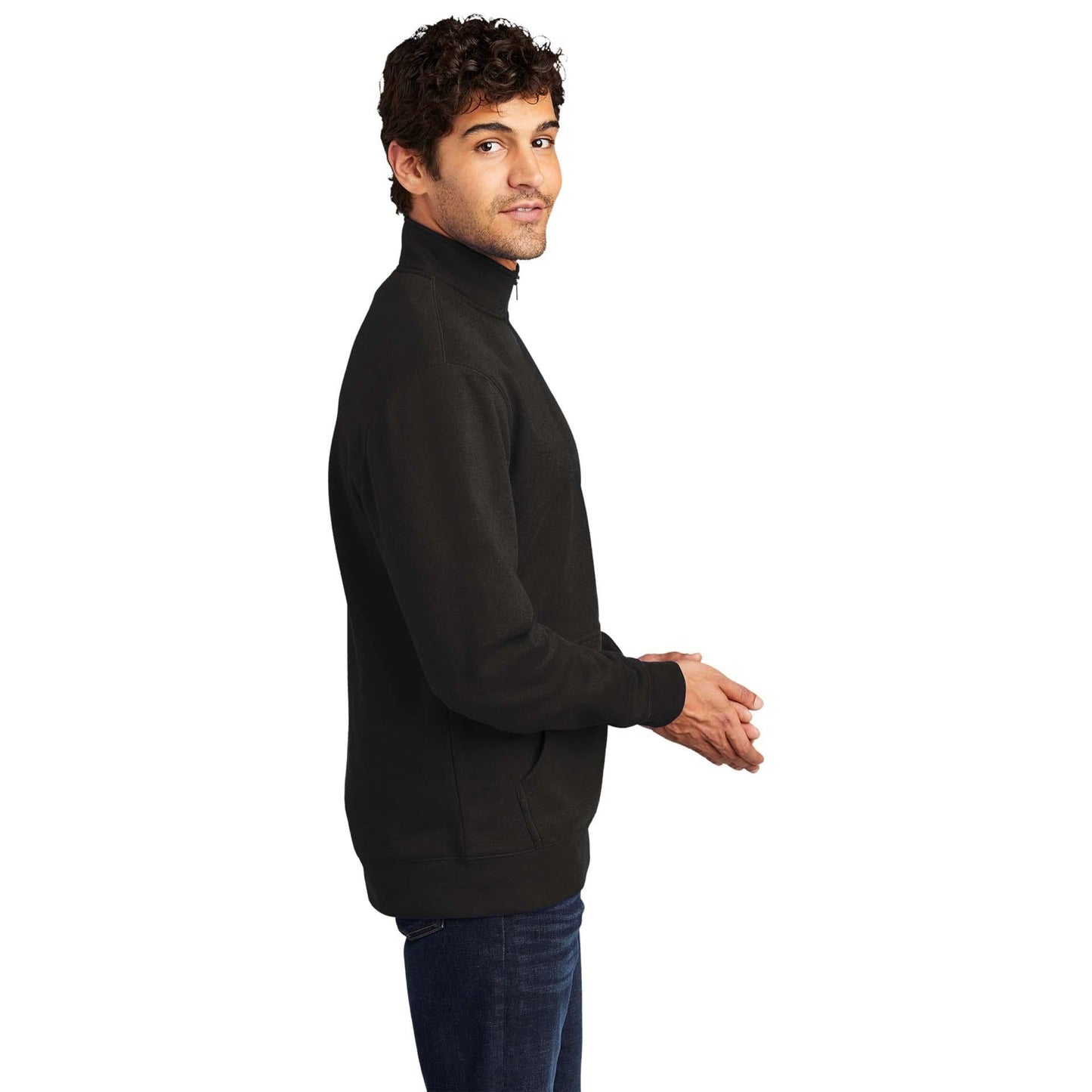 Jet Black Sweatshirt - District - Soft Fleece - Quality Fabric