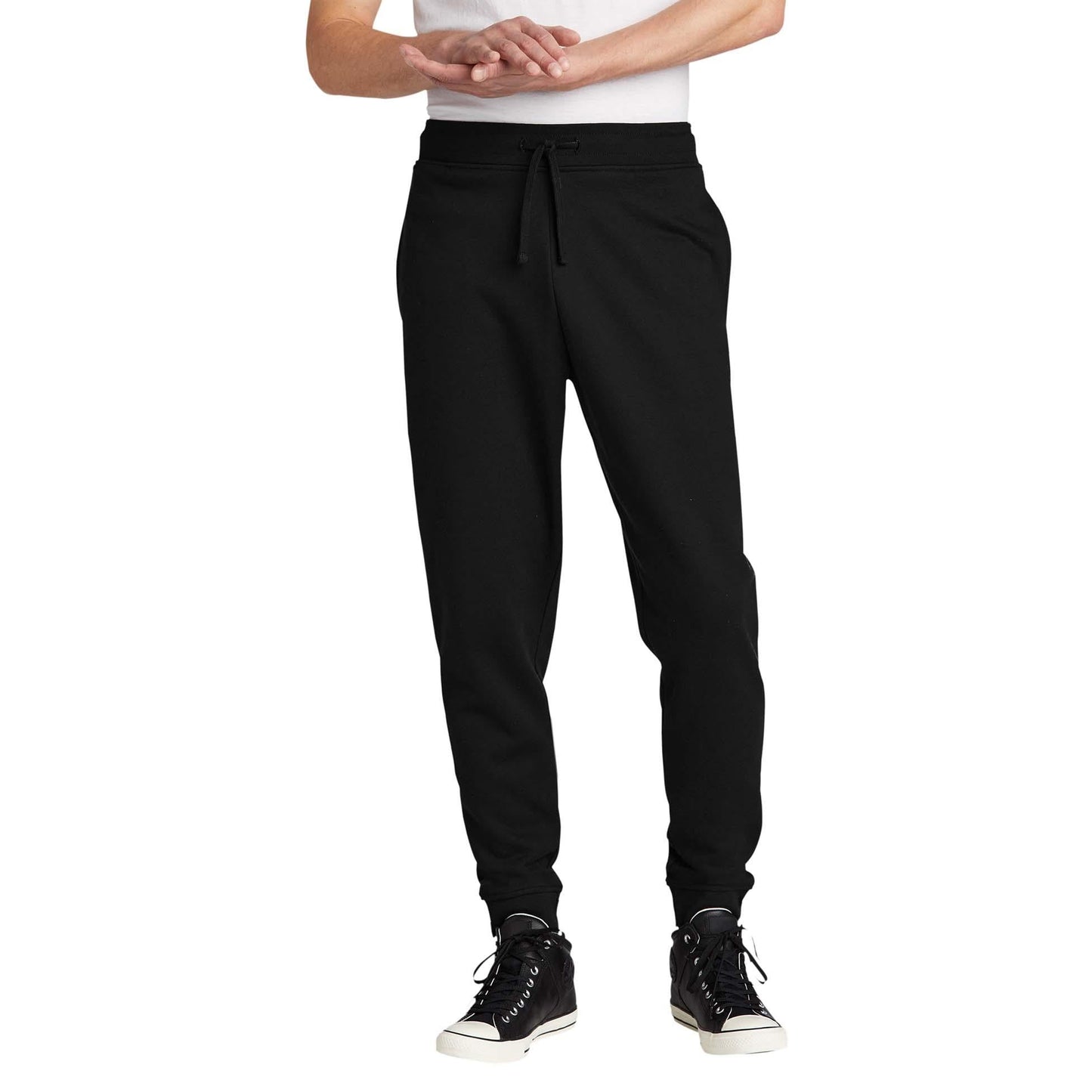 Black Sweatpants - District - Cozy Fleece Joggers - Soft Wear