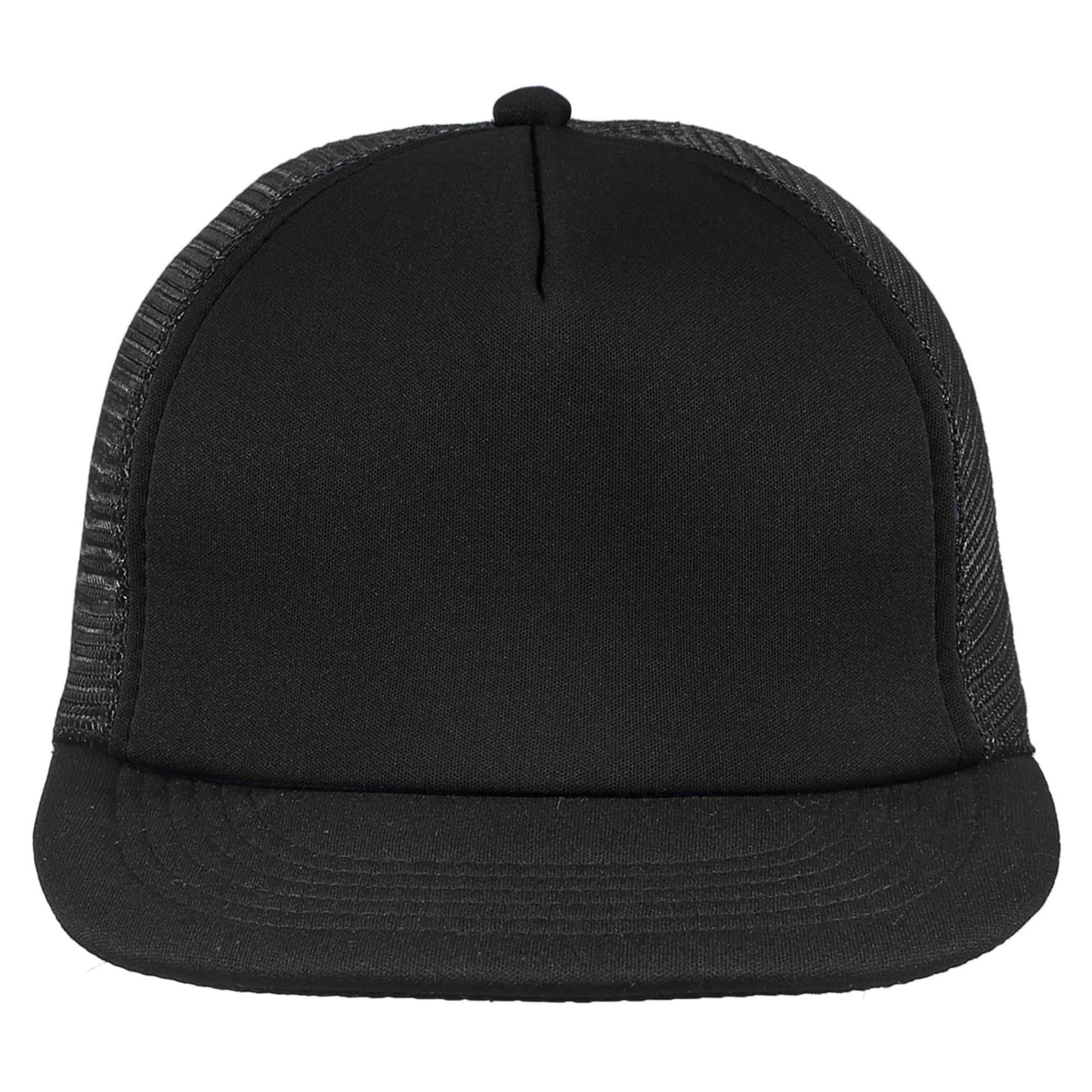 Black Flat Brim Hat - District - Structured Design